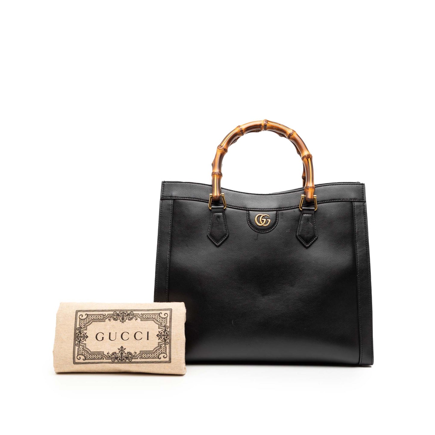 Gucci Large Calfskin Bamboo Diana Satchel