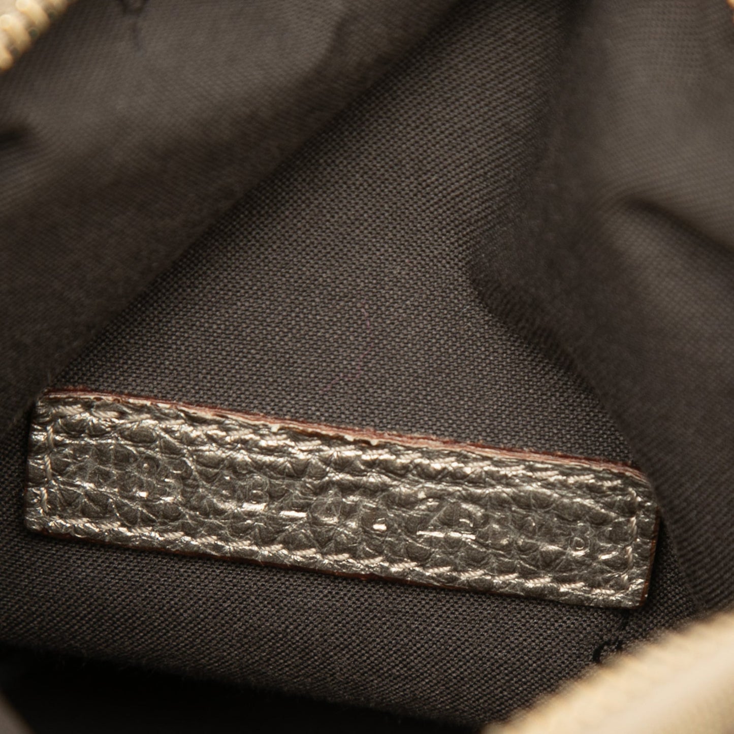 Fendi Mini Zucchino Canvas Forever Studded Bauletto Boston Bag