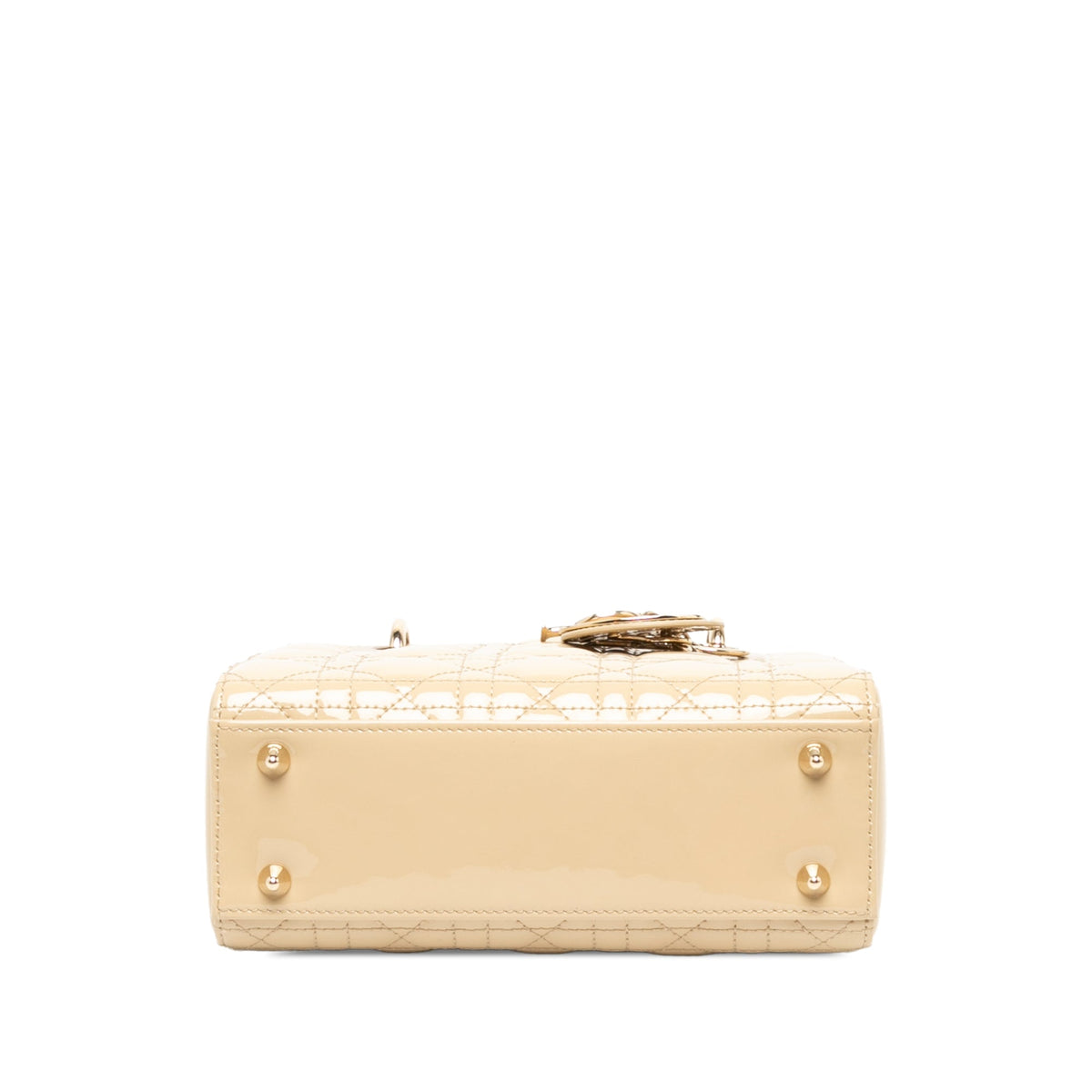 Dior Small Patent Cannage Lady Dior — Beige