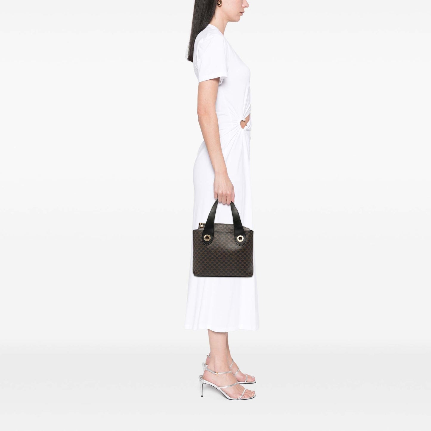 Celine Macadam Coated Canvas Handbag