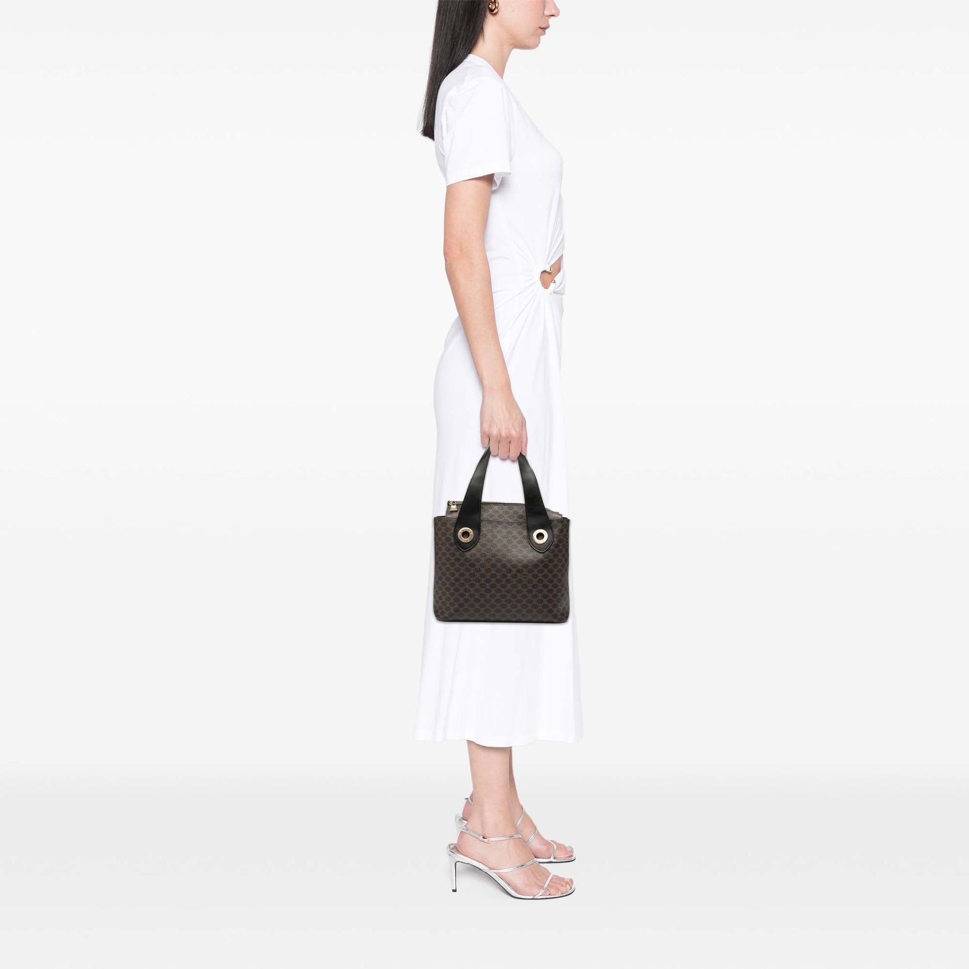 Celine Macadam Coated Canvas Handbag