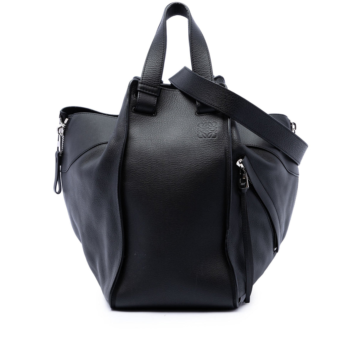 LOEWE Large Leather Hammock Bag — Black