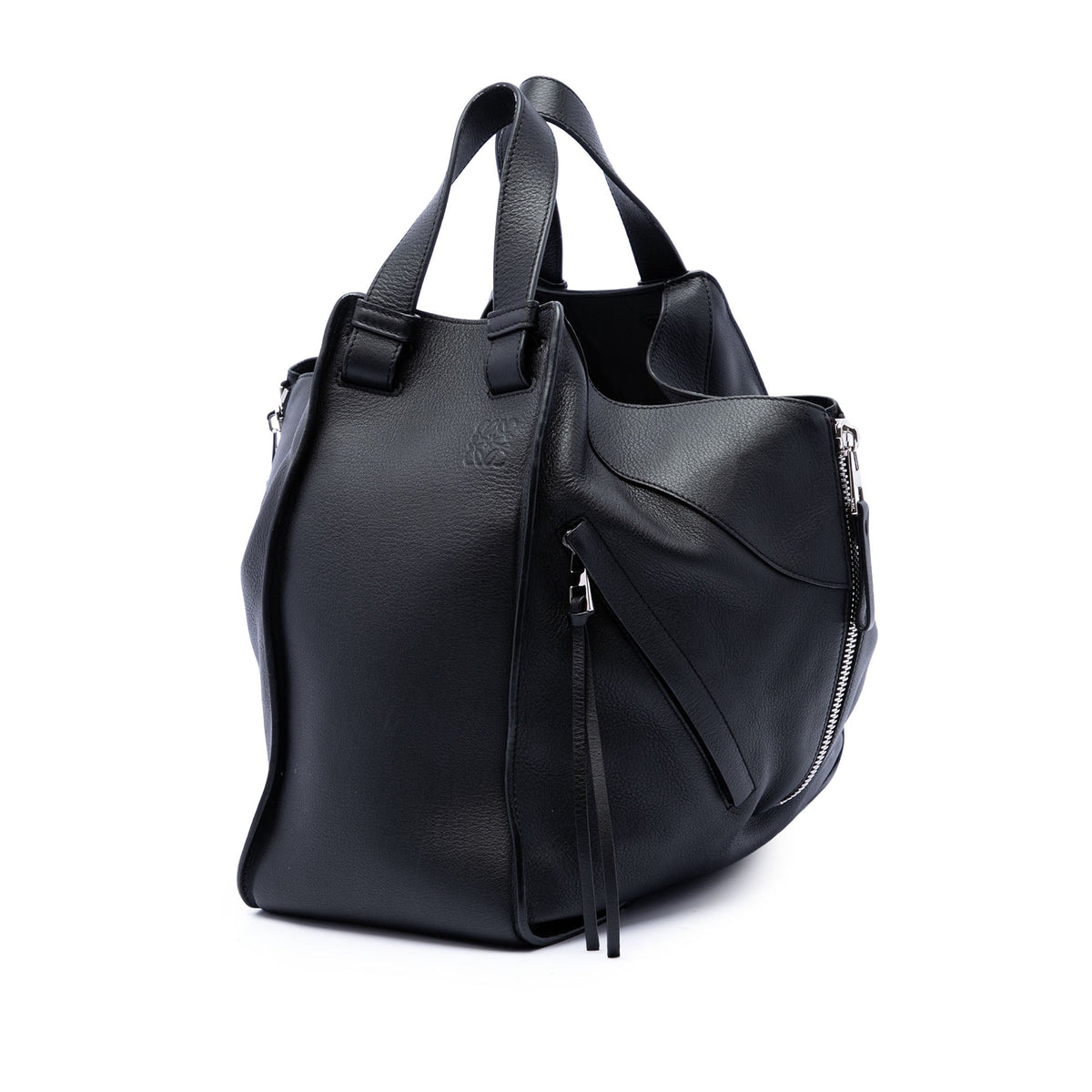LOEWE Large Leather Hammock Bag — Black