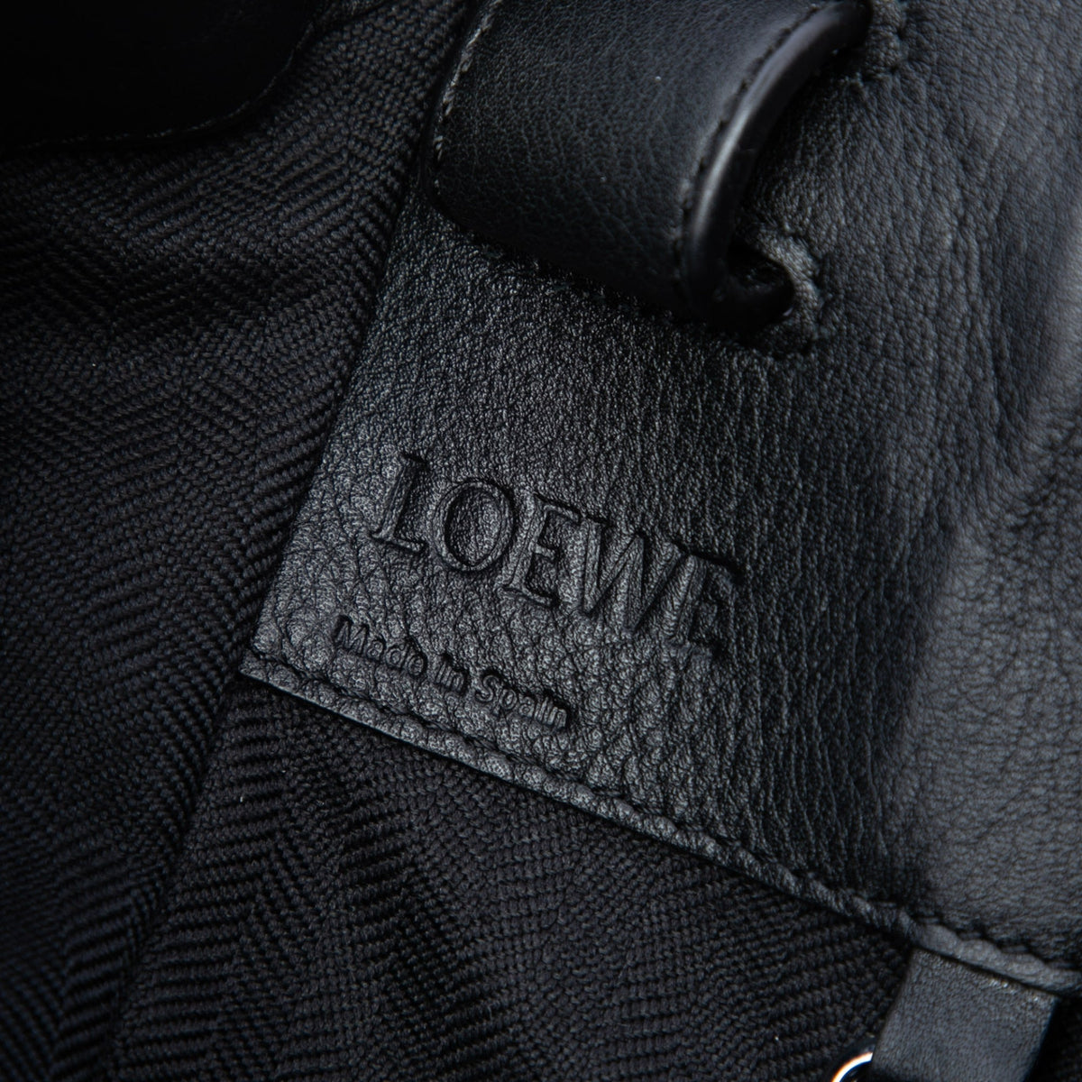 LOEWE Large Leather Hammock Bag — Black