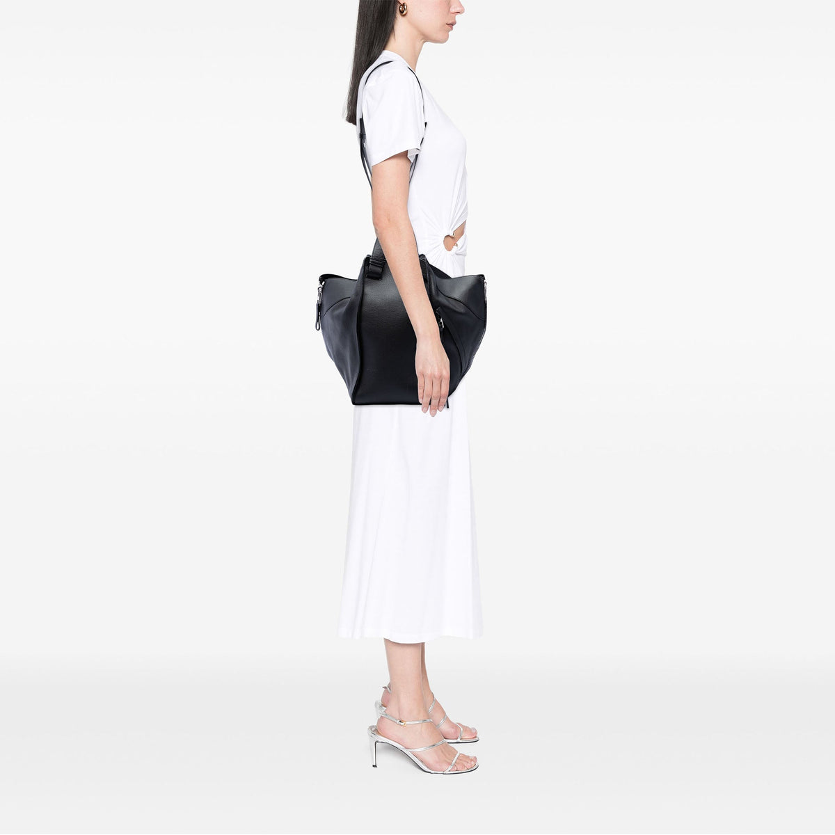 LOEWE Large Leather Hammock Bag — Black