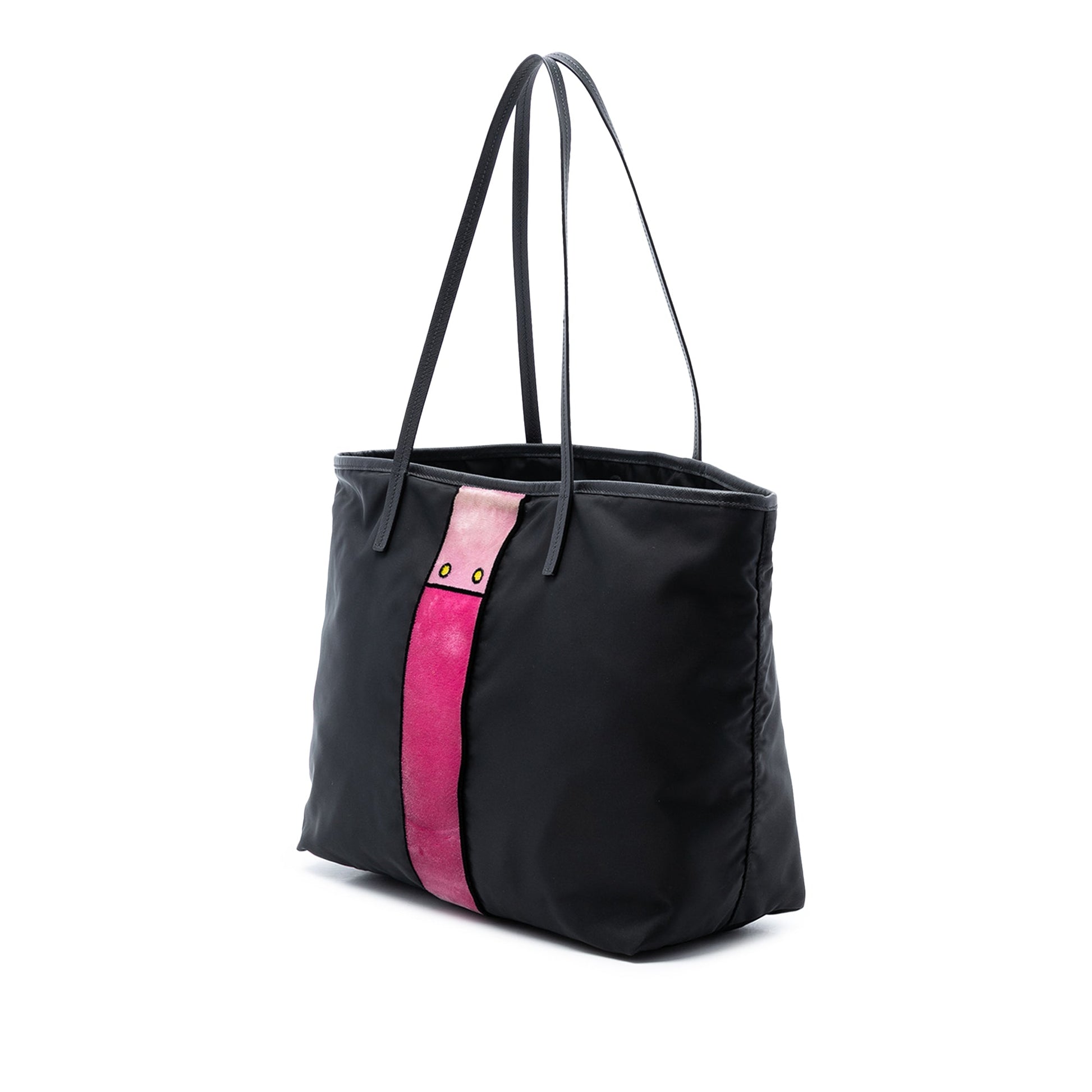 Prada Tessuto Velluto Ricamo Trompe L oeil Tote