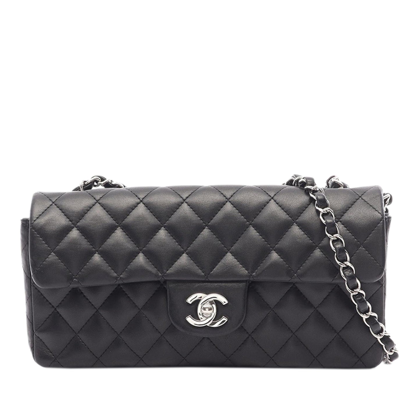 Chanel CC Quilted Lambskin East West Flap