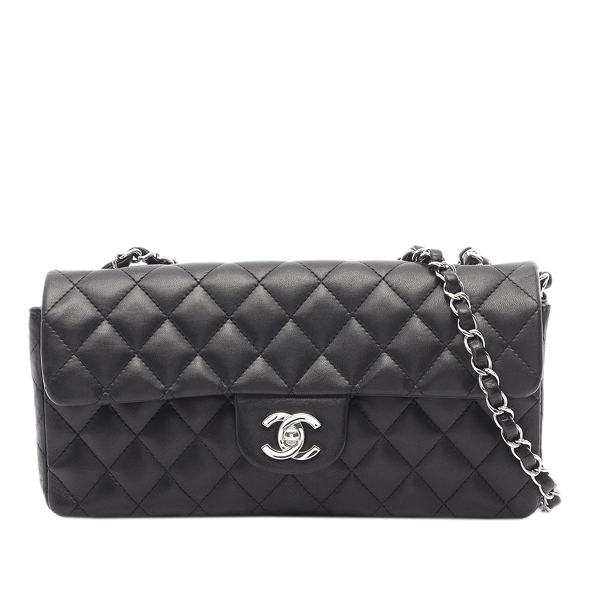 Chanel CC Quilted Lambskin East West Flap
