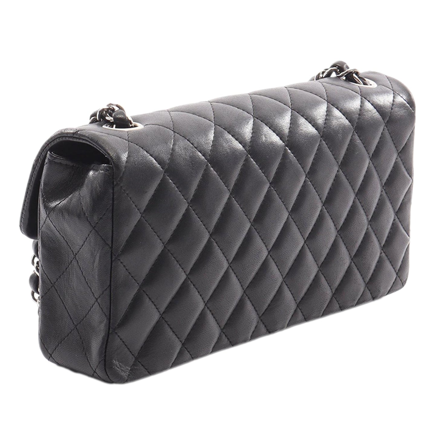 Chanel CC Quilted Lambskin East West Flap