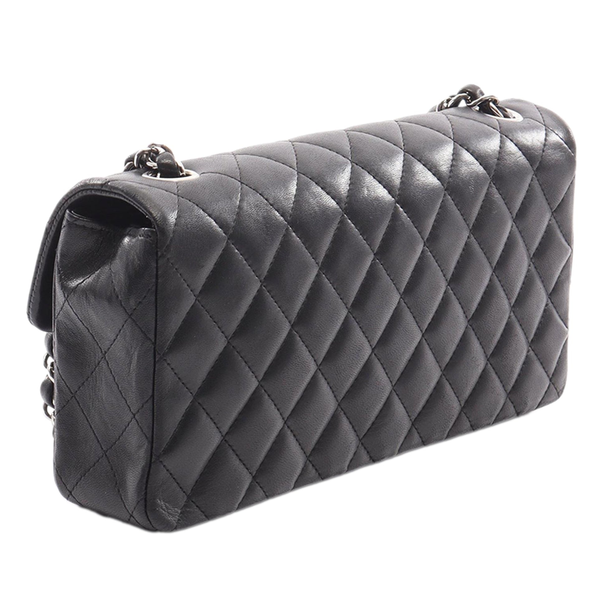 Chanel CC Quilted Lambskin East West Flap