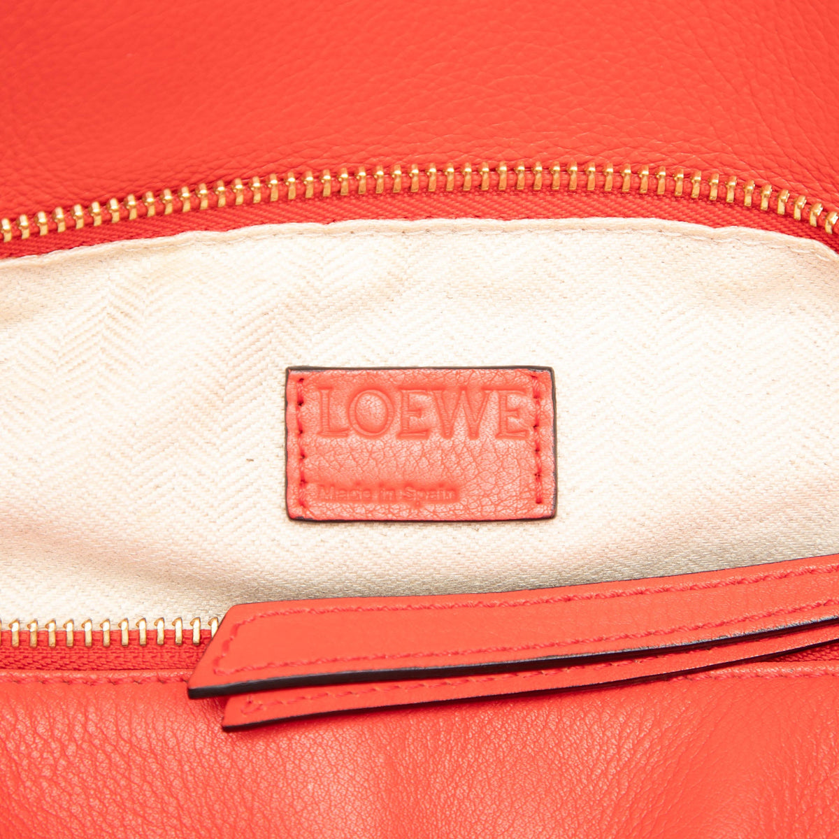 LOEWE Medium Calfskin Puzzle Satchel — Red
