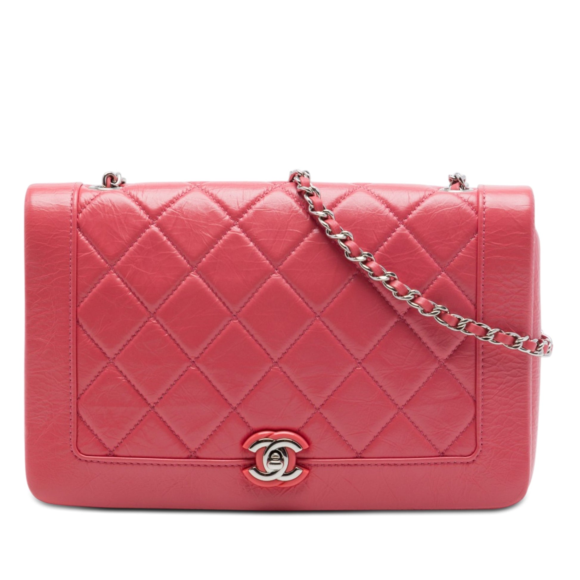 Chanel Small Quilted Crumpled Calfskin Bi Vintage Full Flap