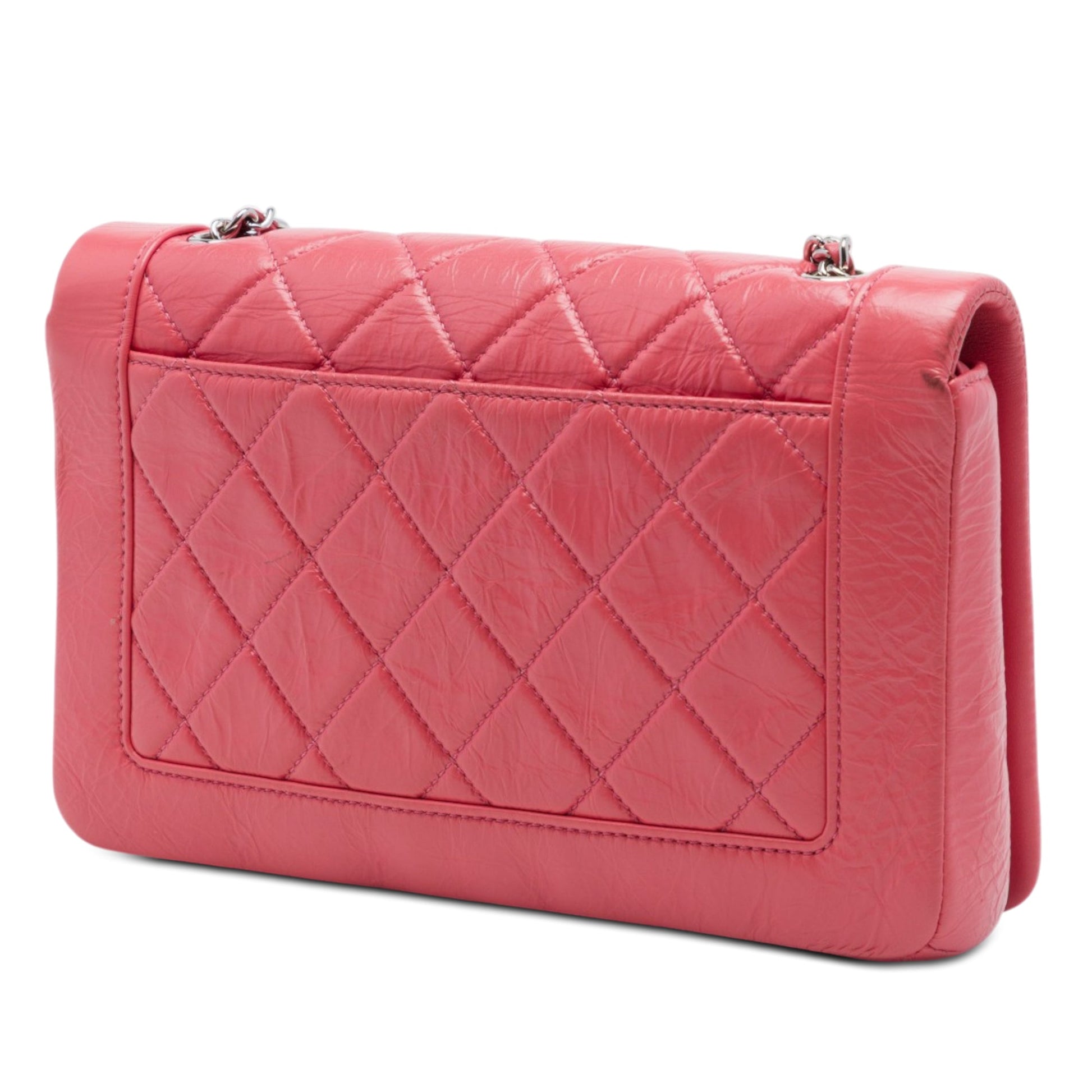 Chanel Small Quilted Crumpled Calfskin Bi Vintage Full Flap