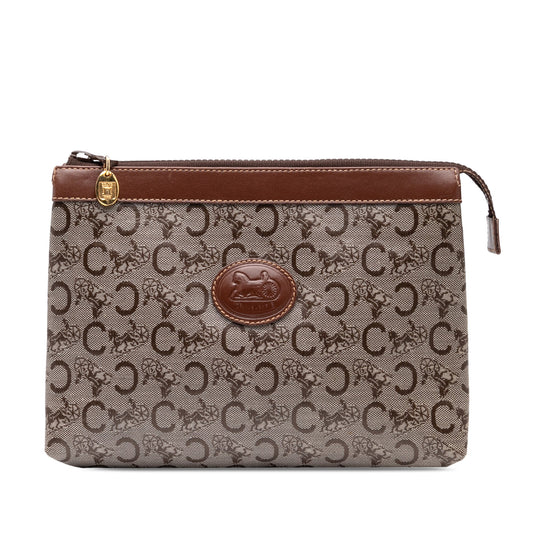 Celine C Carriage Coated Canvas Clutch