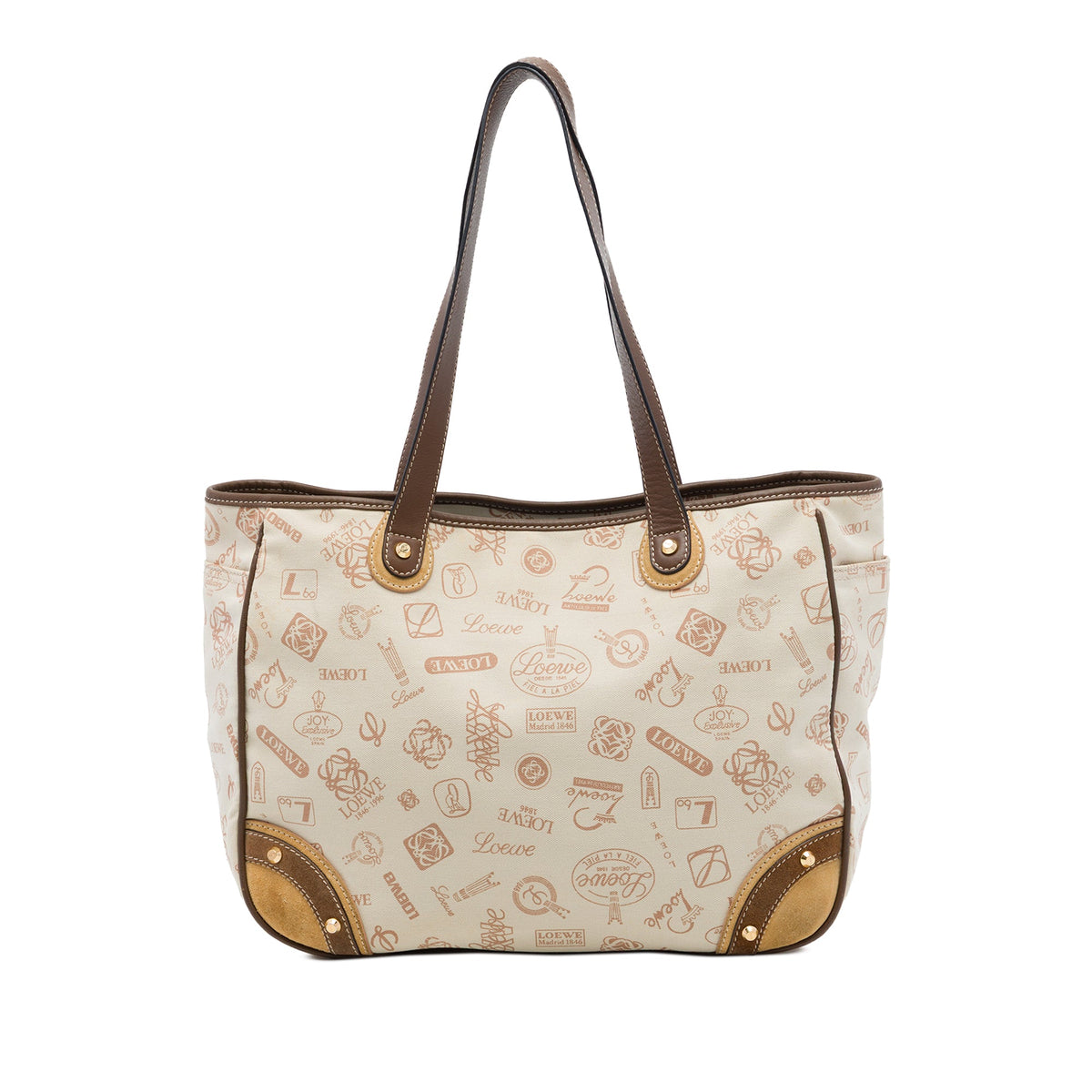 LOEWE 160th Anniversary Suede Trimmed Canvas Tote