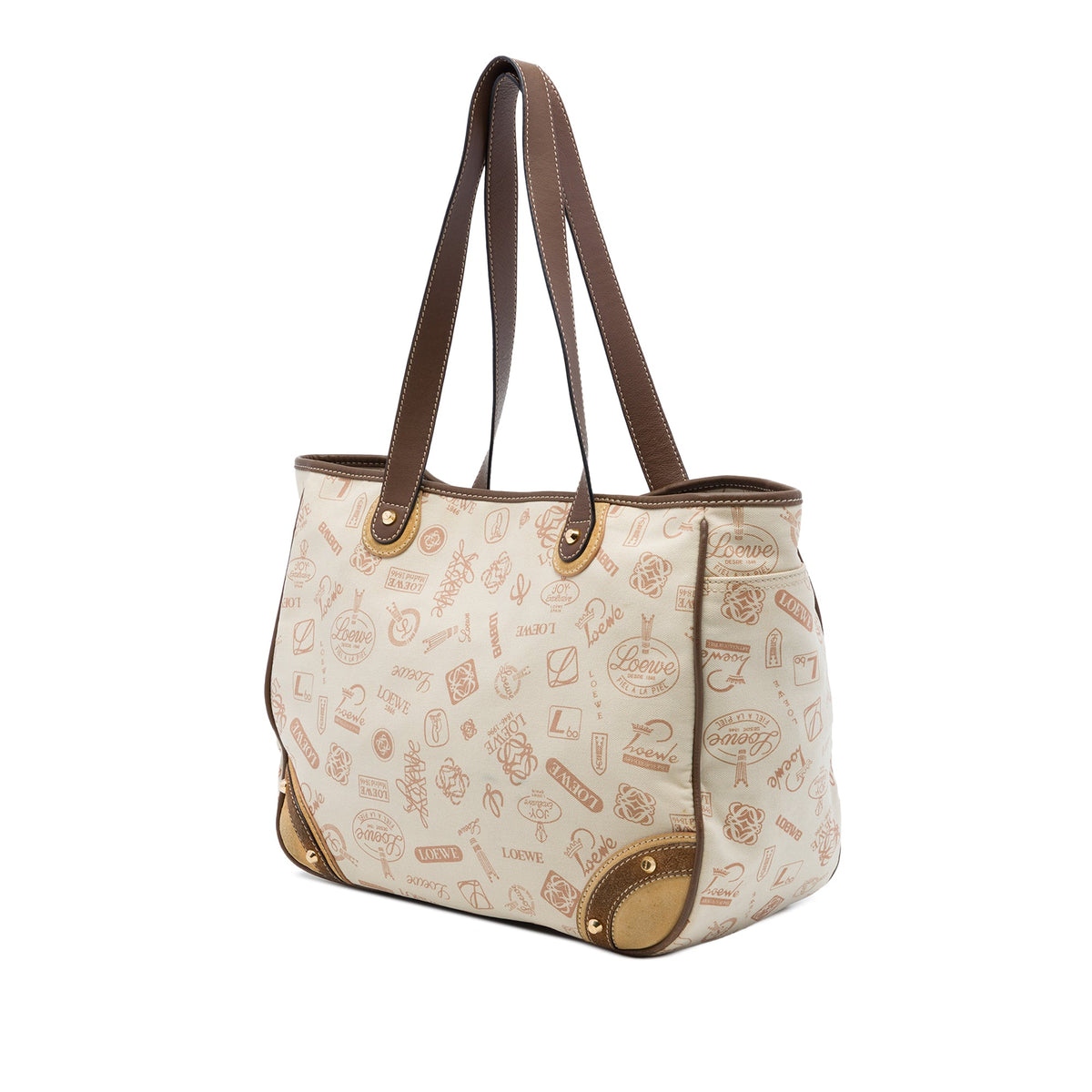 LOEWE 160th Anniversary Suede Trimmed Canvas Tote