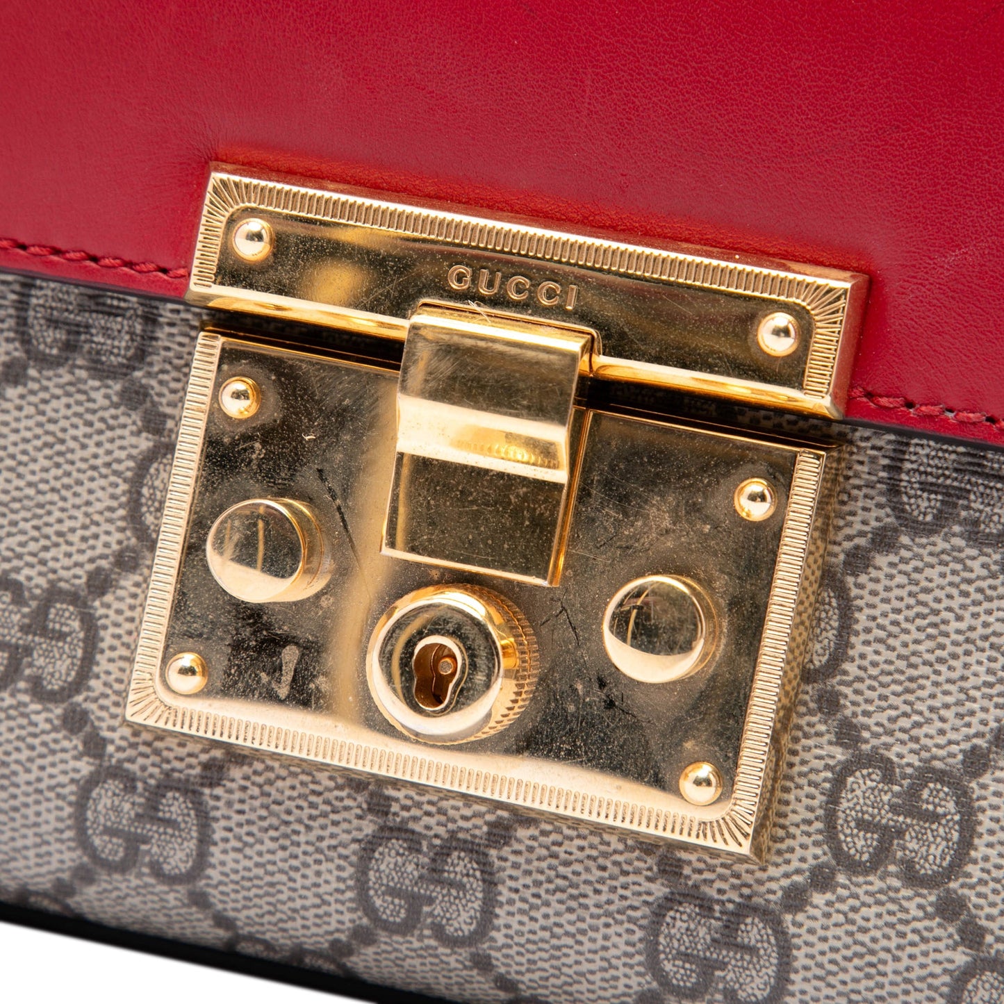Gucci Small GG Supreme Padlock Crossbody