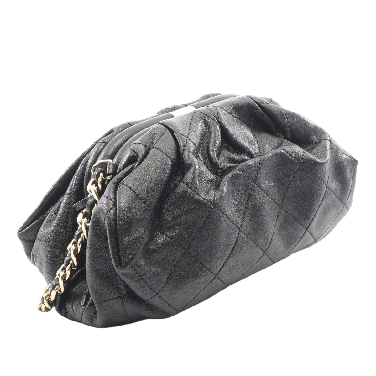 Chanel CC Quilted Lambskin Kisslock Crossbody
