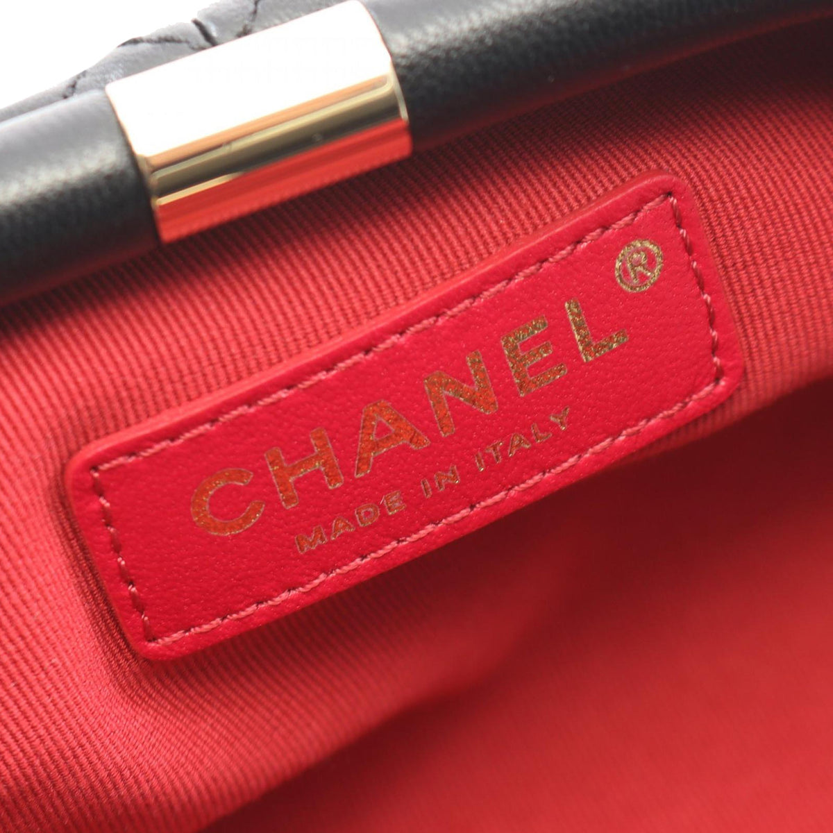 Chanel CC Quilted Lambskin Kisslock Crossbody