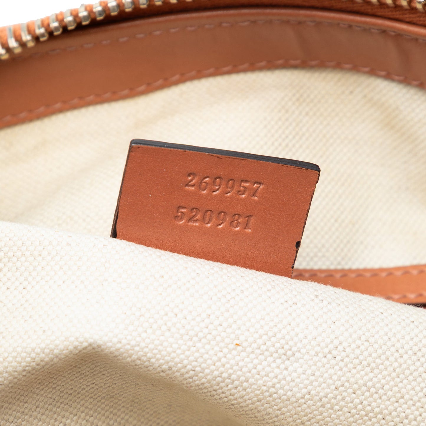 GG Canvas Heart Bit Satchel