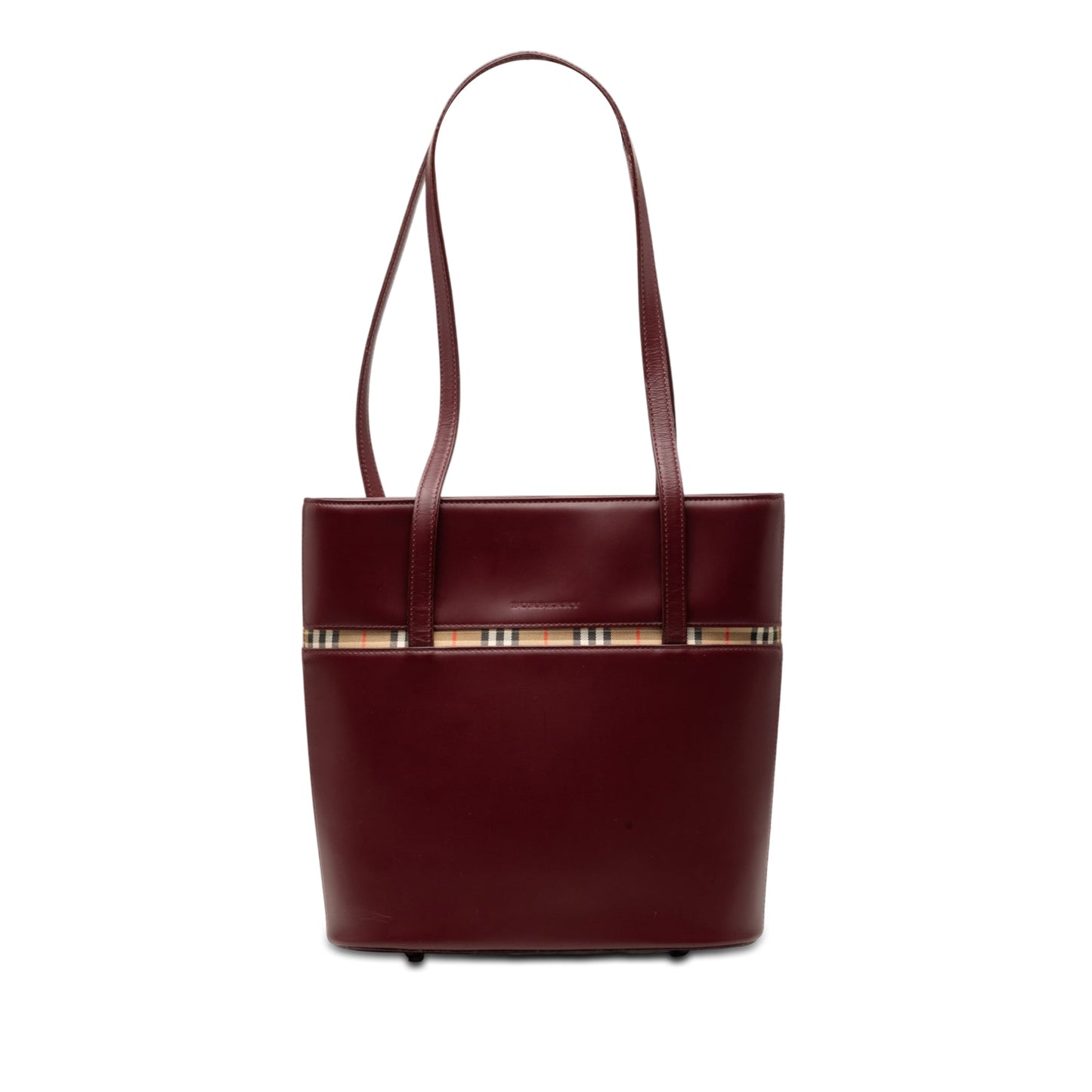 Burberry House Check Trimmed Leather Shoulder Bag