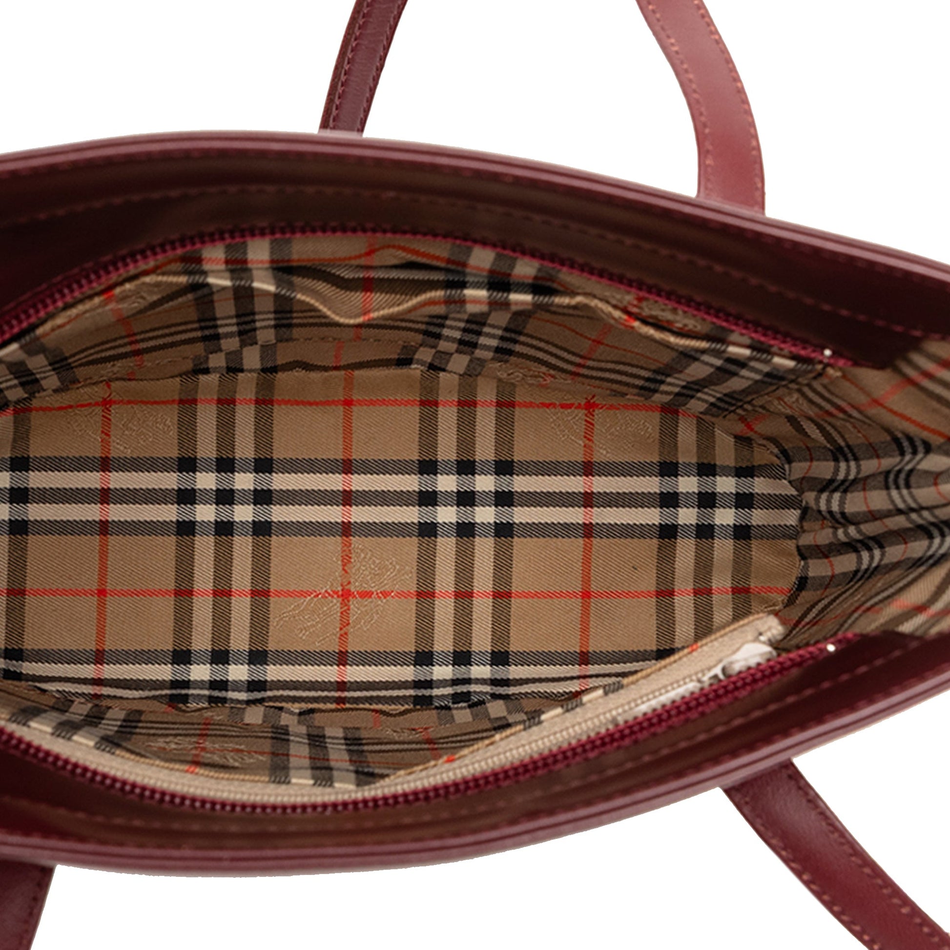 Burberry House Check Trimmed Leather Shoulder Bag
