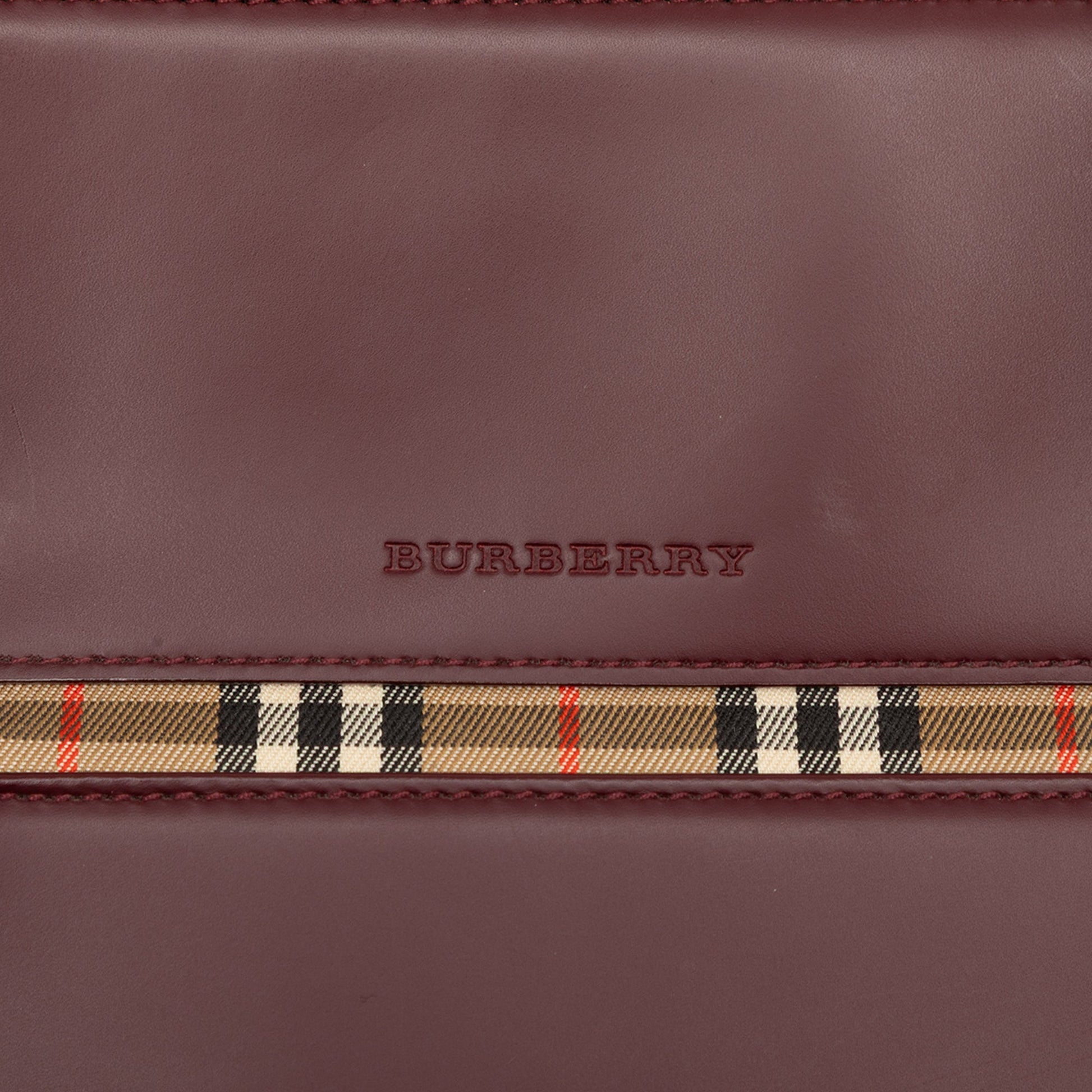 Burberry House Check Trimmed Leather Shoulder Bag
