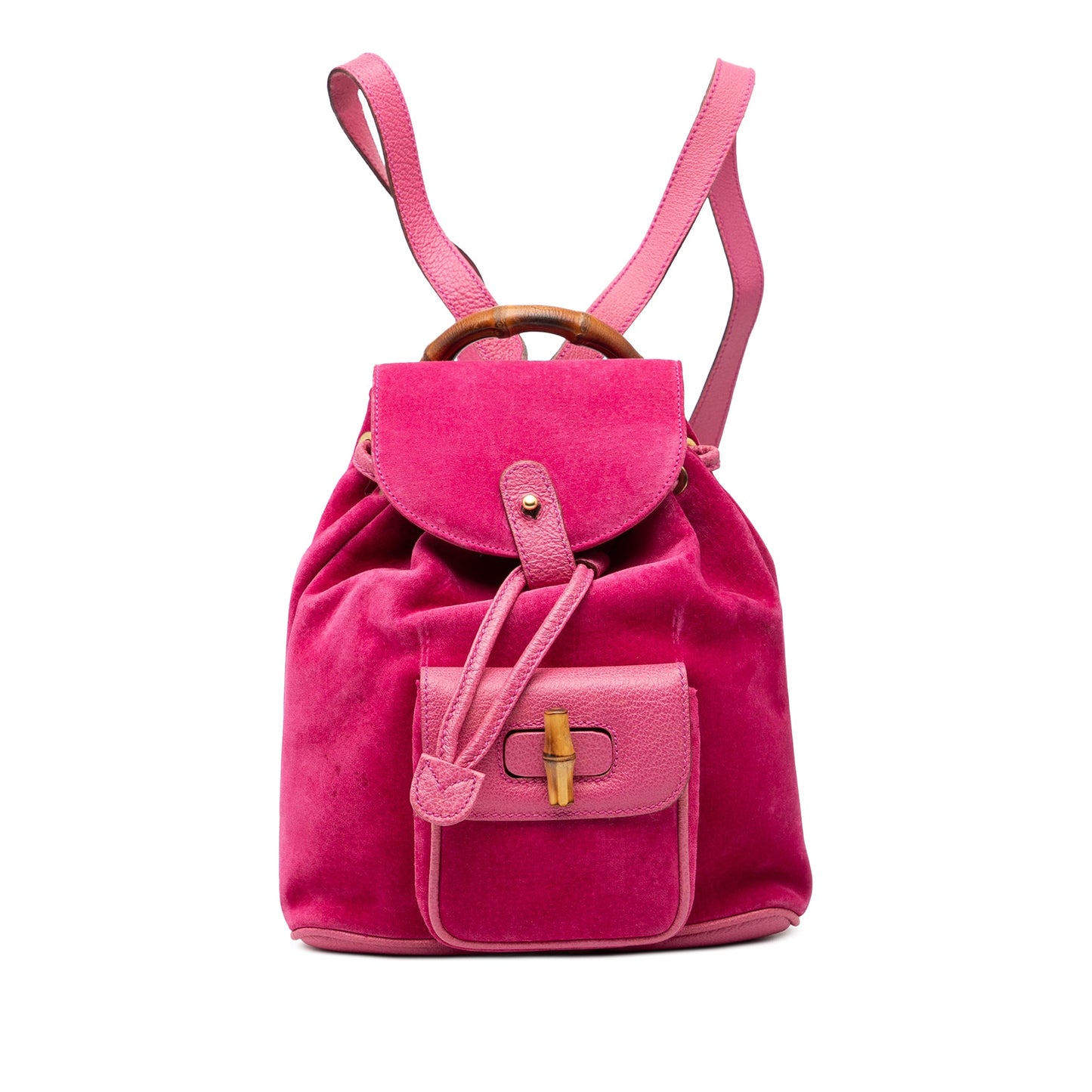 Gucci Suede Bamboo Backpack