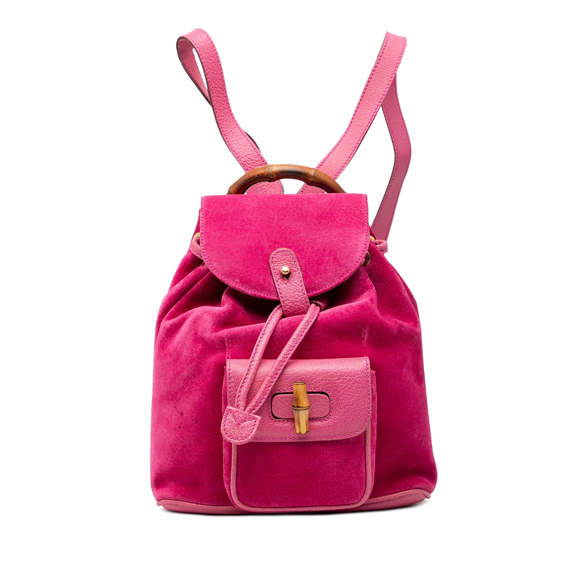 Gucci Suede Bamboo Backpack