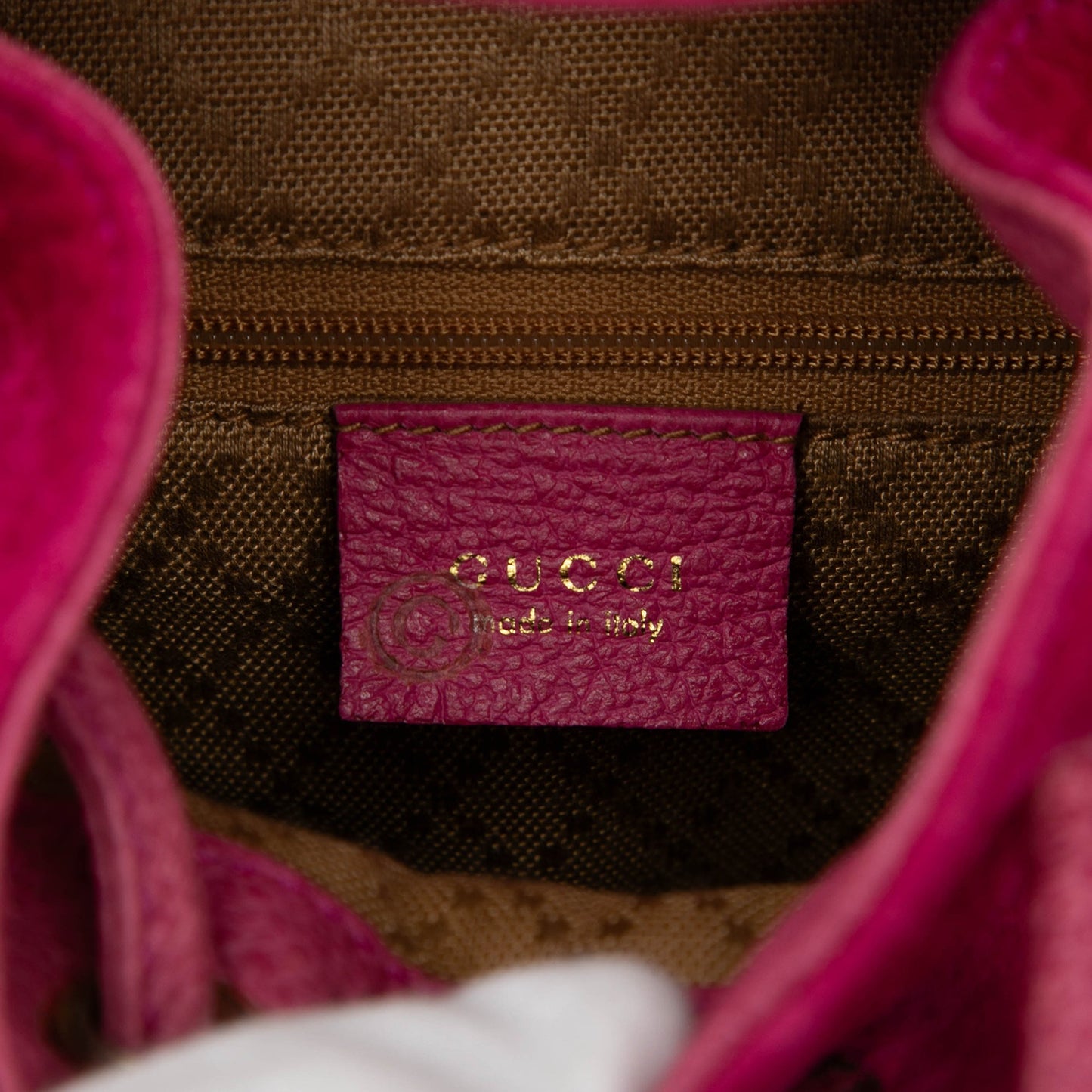 Gucci Suede Bamboo Backpack