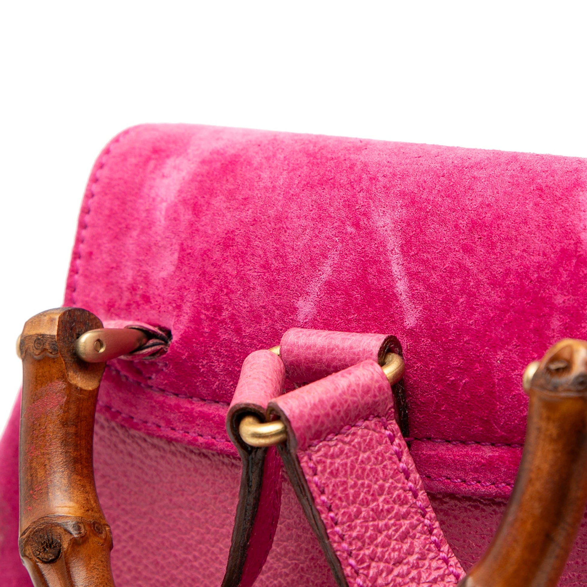 Gucci Suede Bamboo Backpack