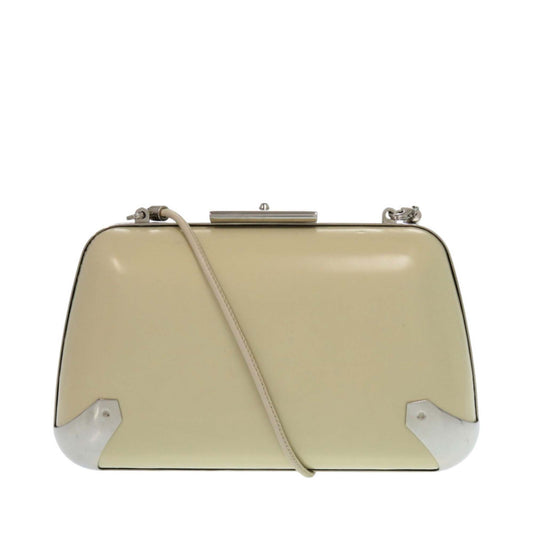 Balenciaga Leather Minaudiere Trapeze Clutch