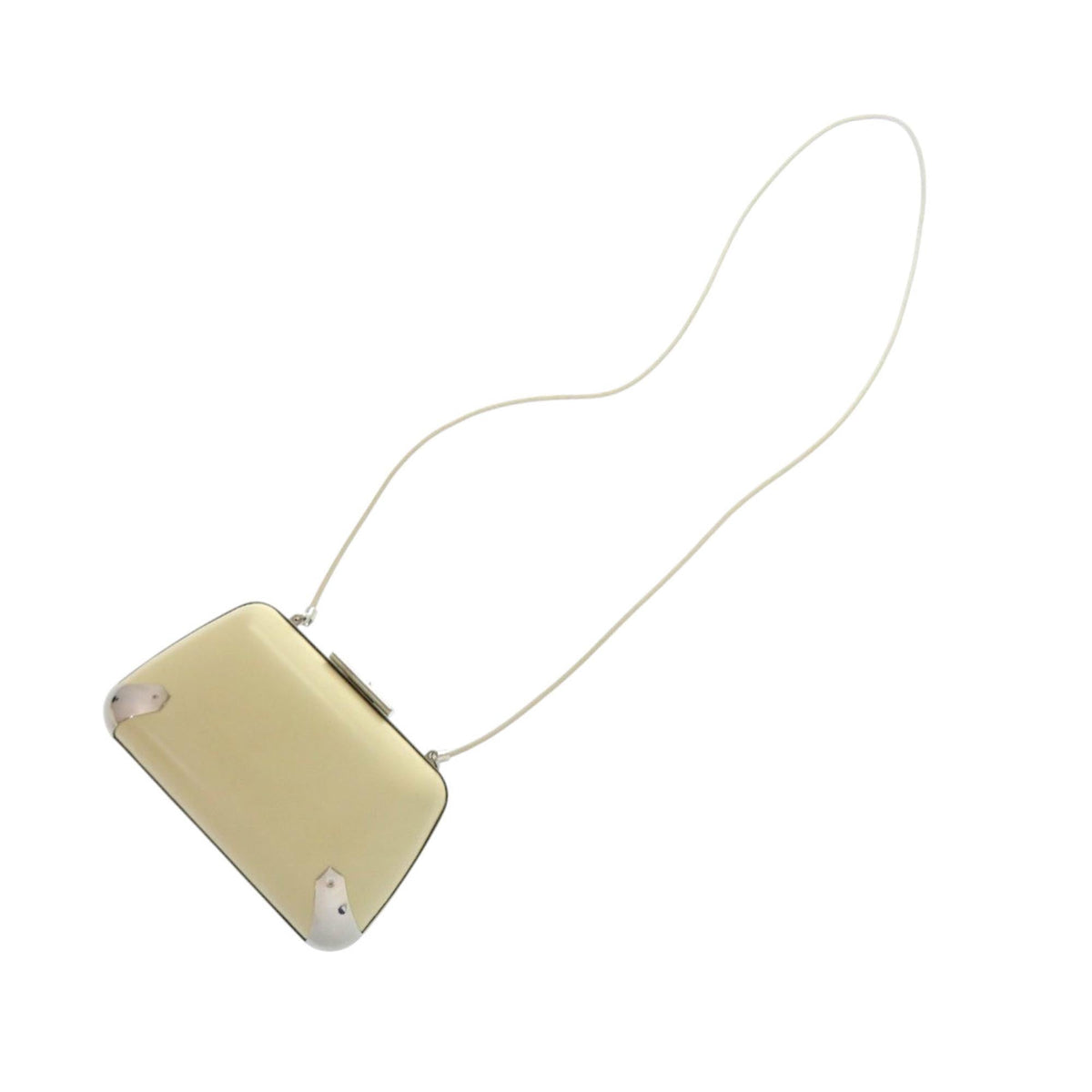 Balenciaga Leather Minaudiere Trapeze Clutch