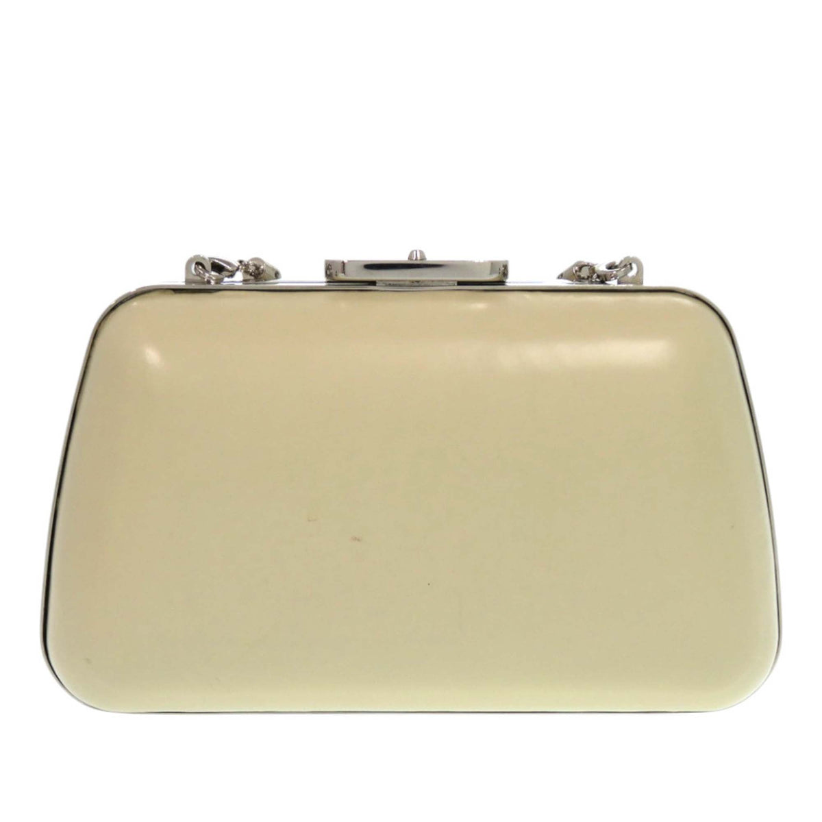 Balenciaga Leather Minaudiere Trapeze Clutch