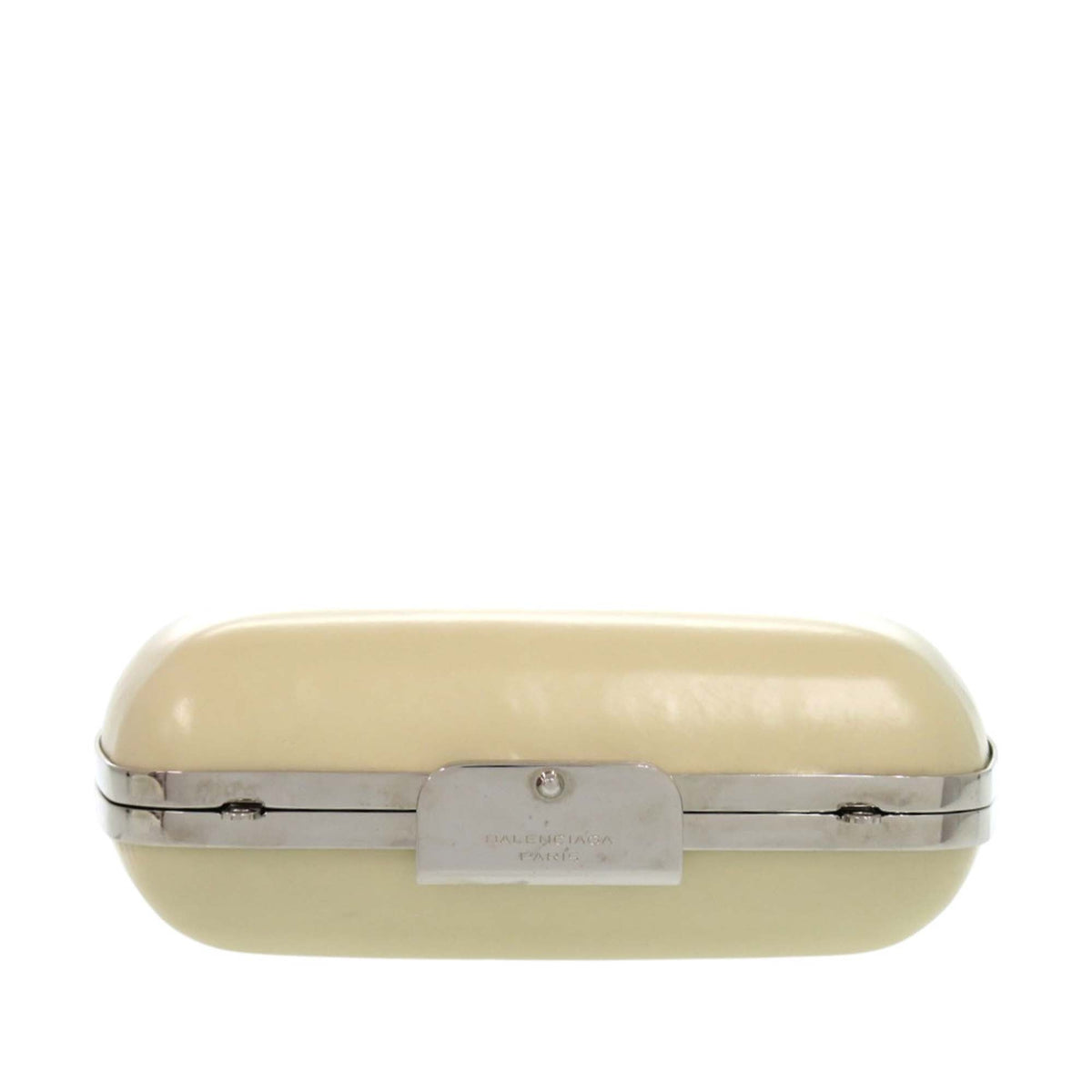 Balenciaga Leather Minaudiere Trapeze Clutch