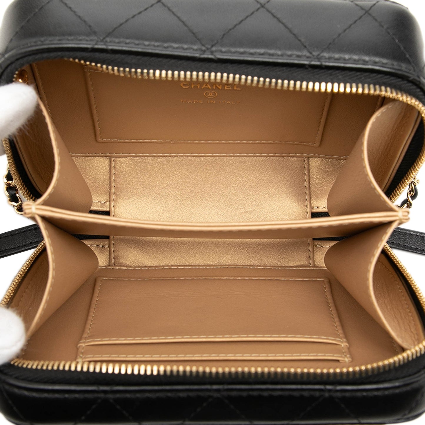 Chanel Mini CC Quilted Lambskin and Golden Plate Vanity Crossbody