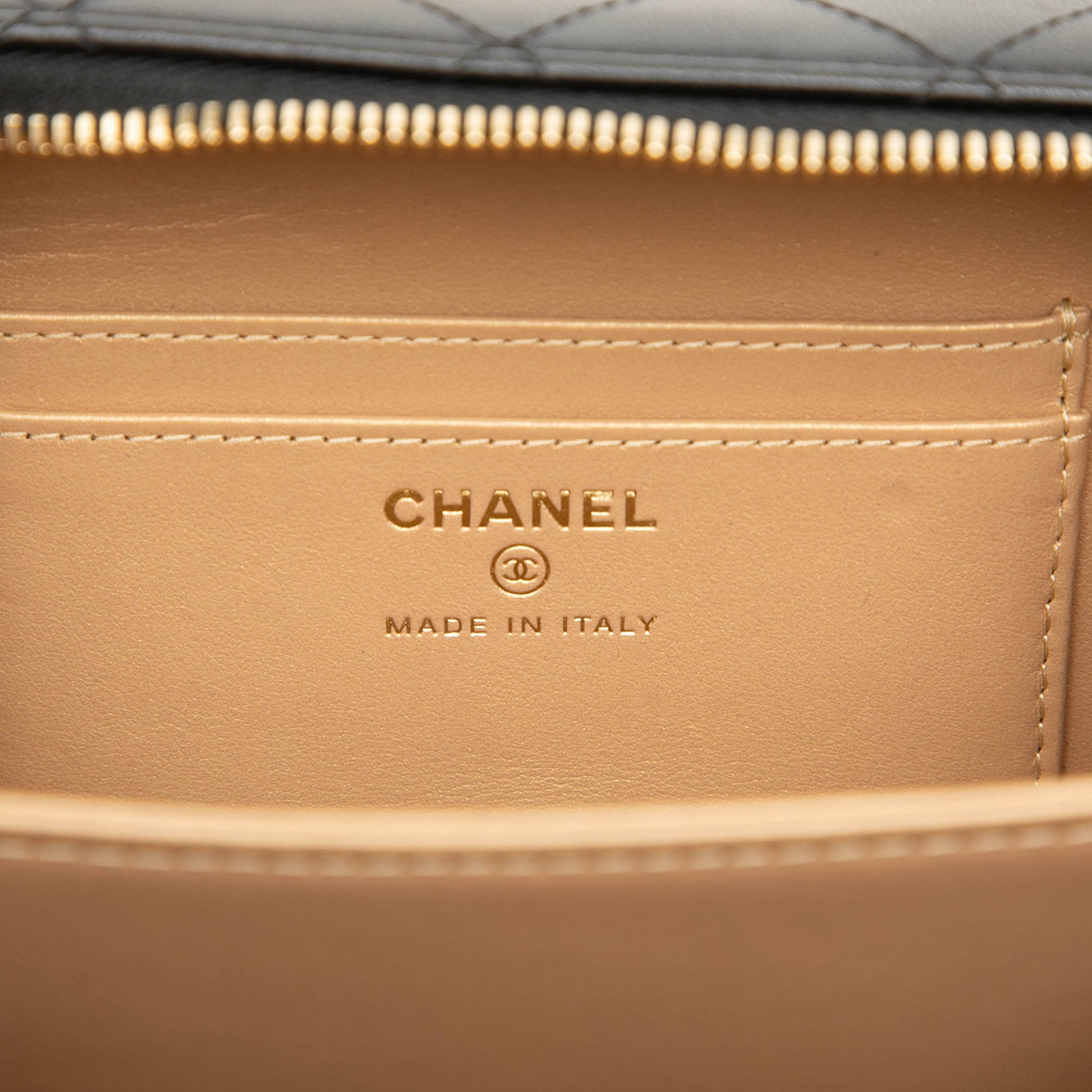 Chanel Mini CC Quilted Lambskin and Golden Plate Vanity Crossbody