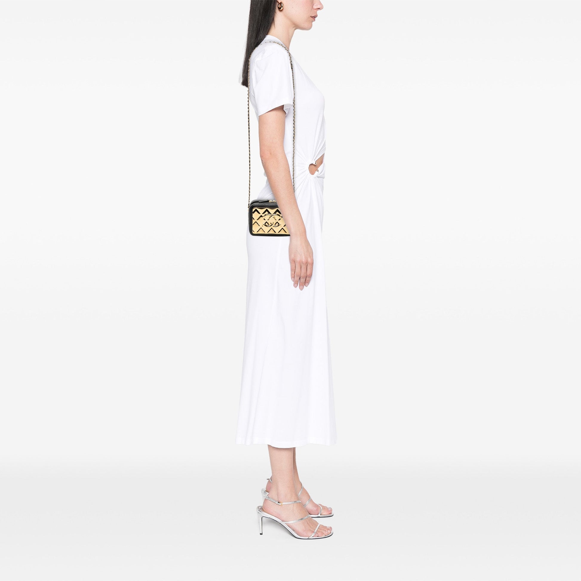 Chanel Mini CC Quilted Lambskin and Golden Plate Vanity Crossbody