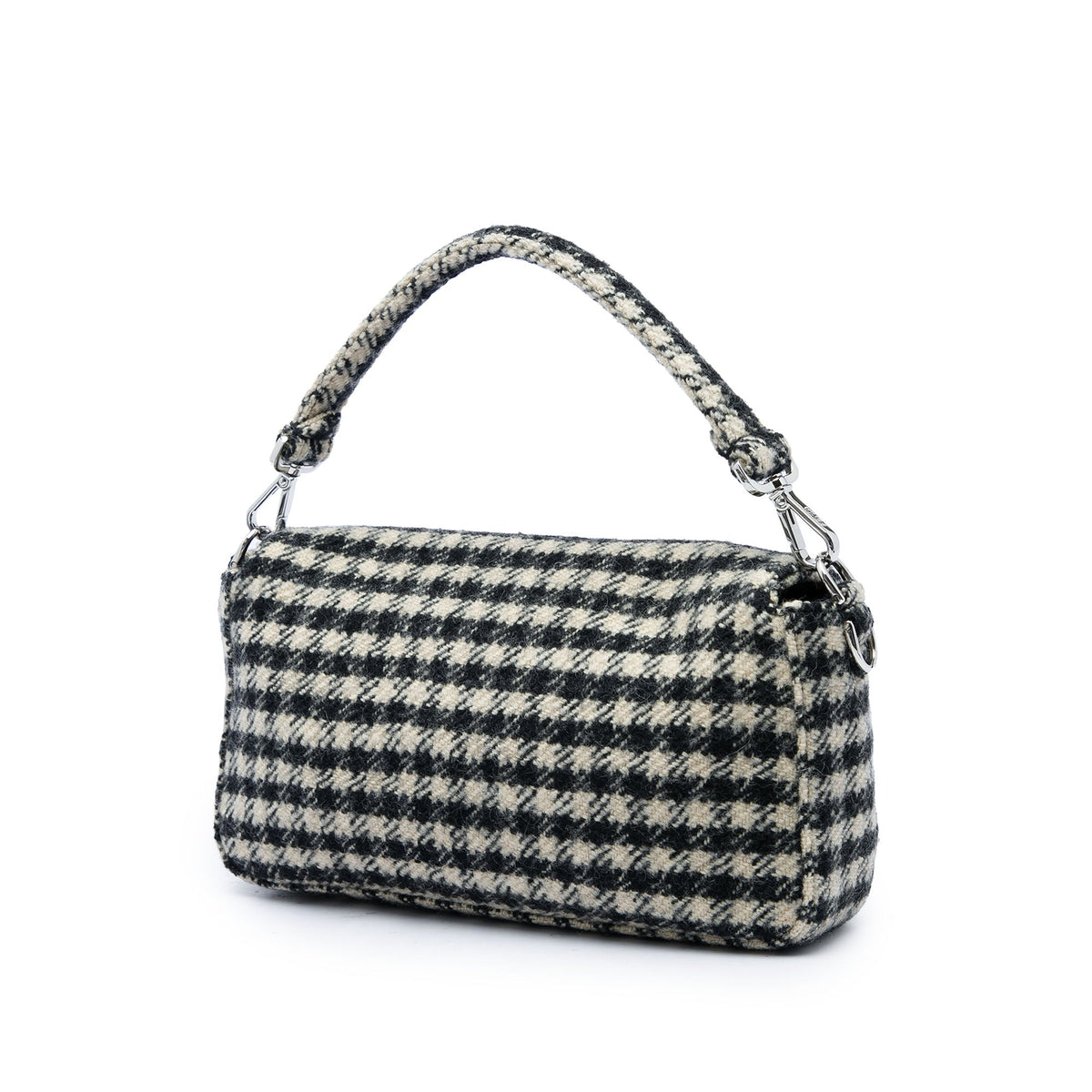 Fendi Tweed Baguette Satchel — Black