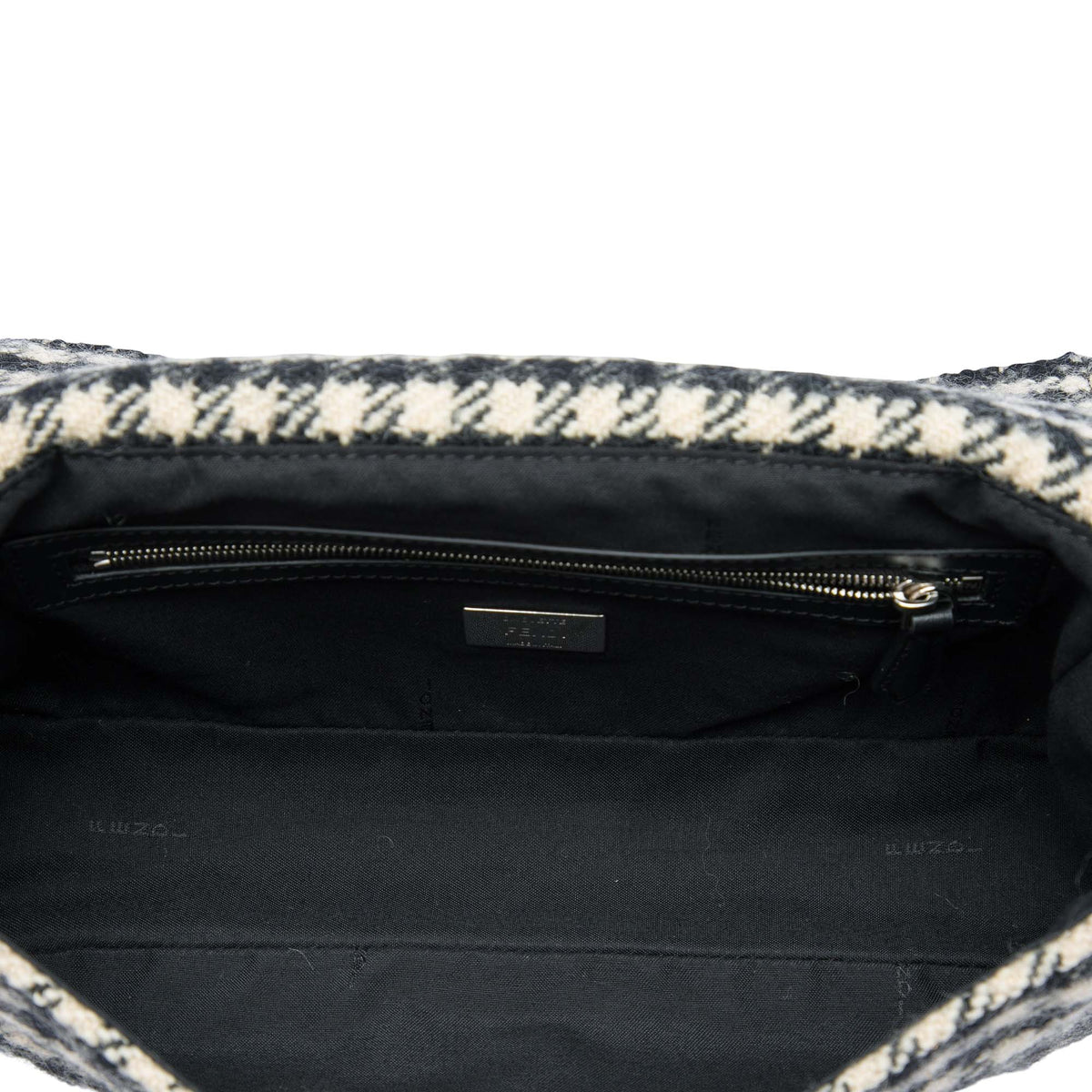 Fendi Tweed Baguette Satchel — Black