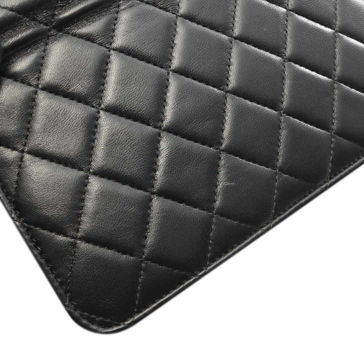 Chanel CC Quilted Studded Lambskin 18K Lucky Charms Wallet On Chain — Black