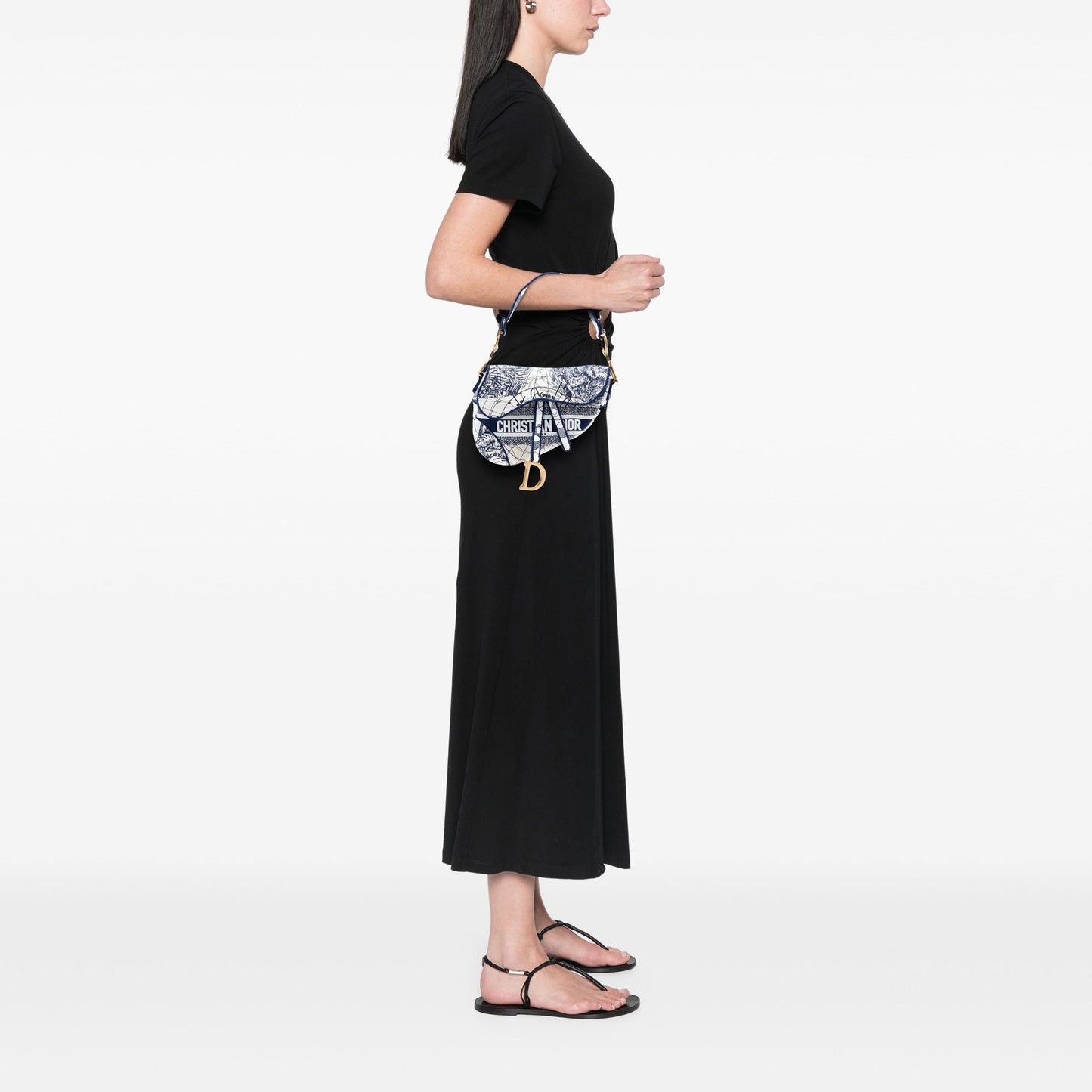 Dior Canvas Embroidered Around the World Saddle Bag