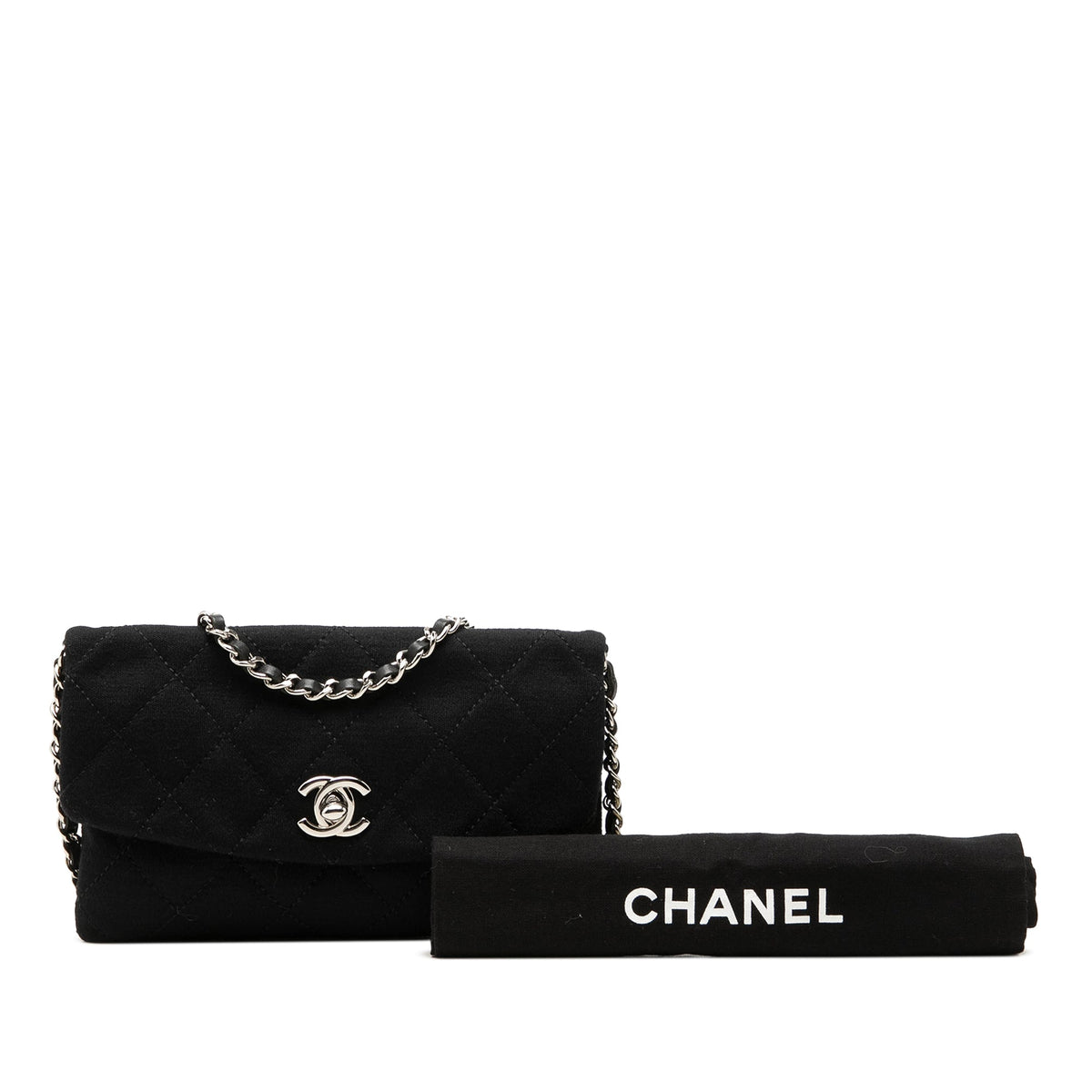 Chanel Mini CC Quilted Jersey Flap