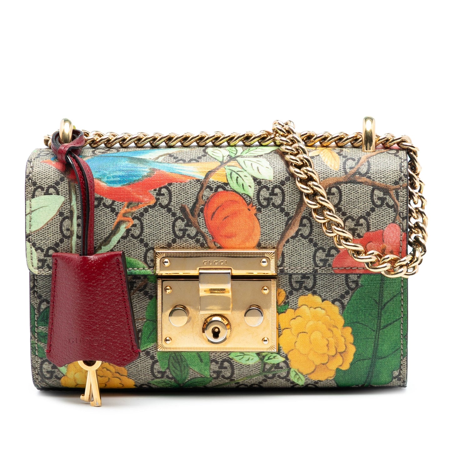 Gucci Small GG Supreme Tian Padlock Crossbody