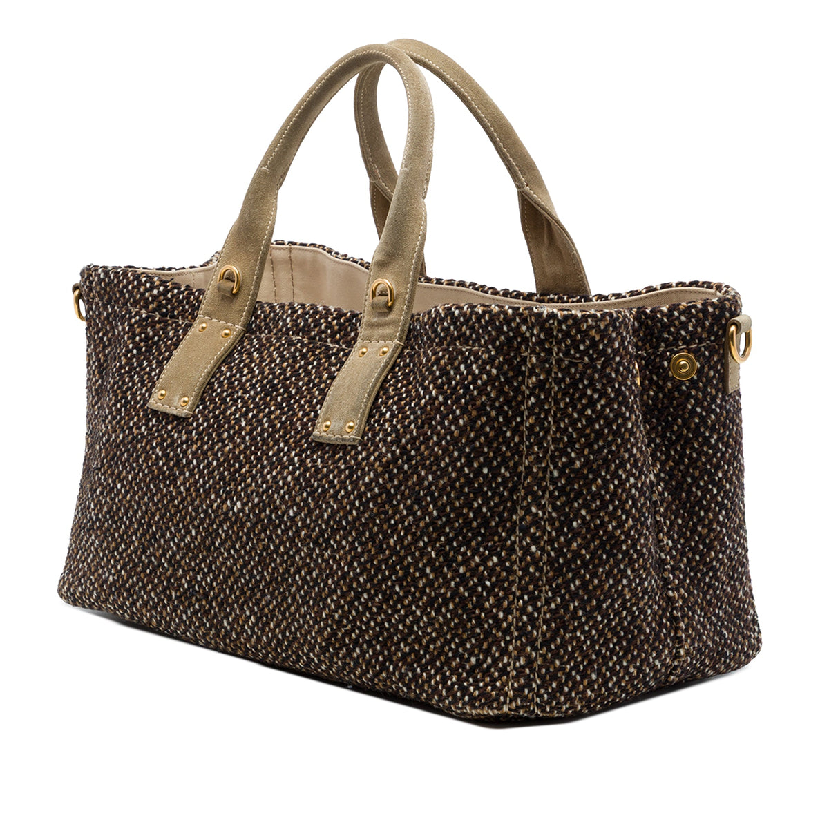 Prada Tweed Satchel — Brown