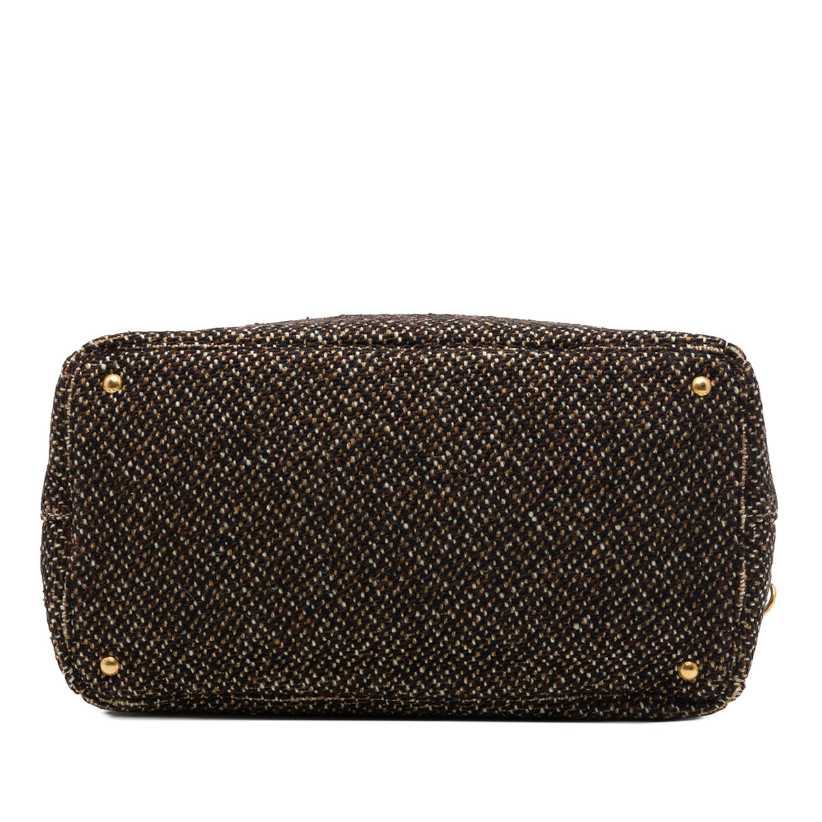 Prada Tweed Satchel — Brown