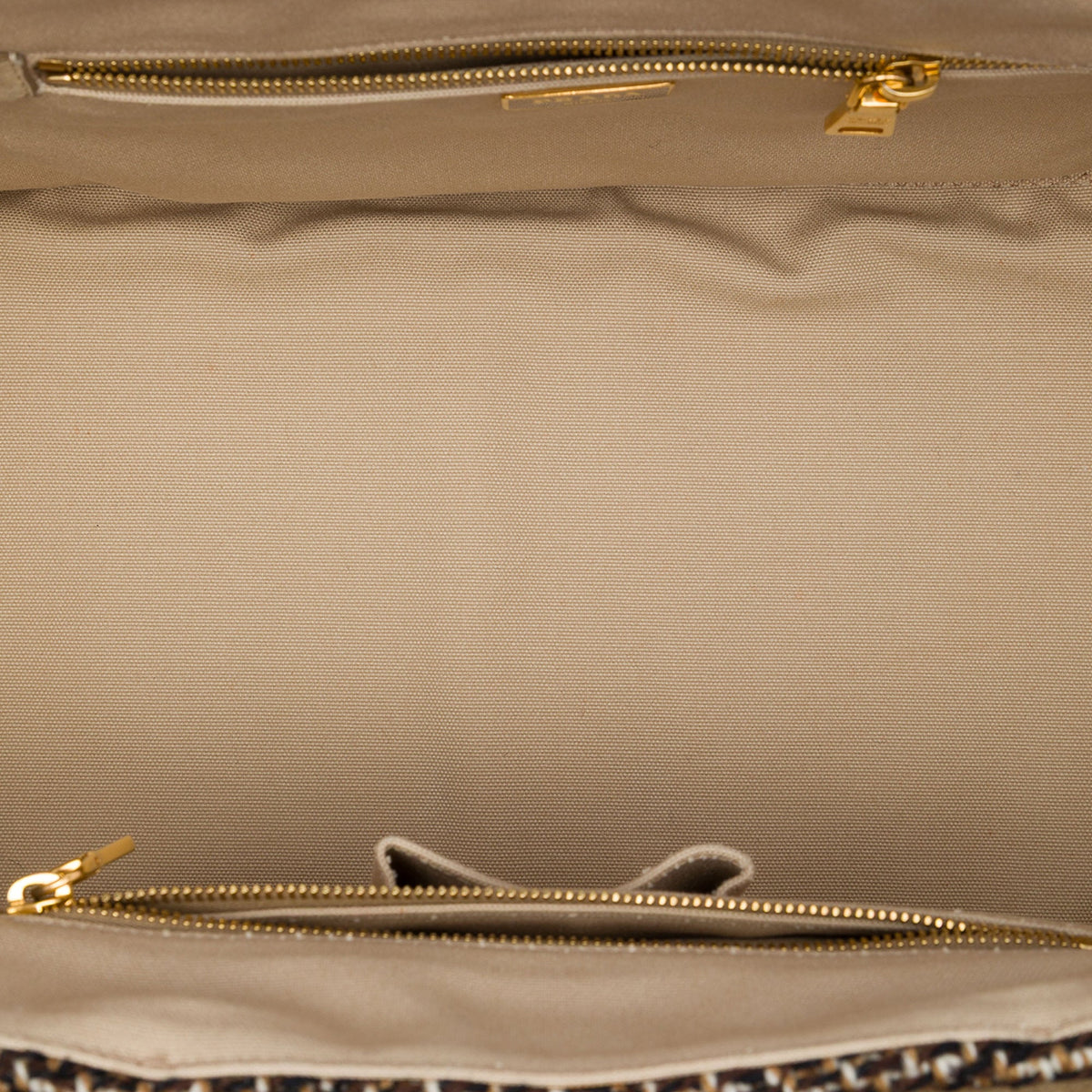 Prada Tweed Satchel — Brown