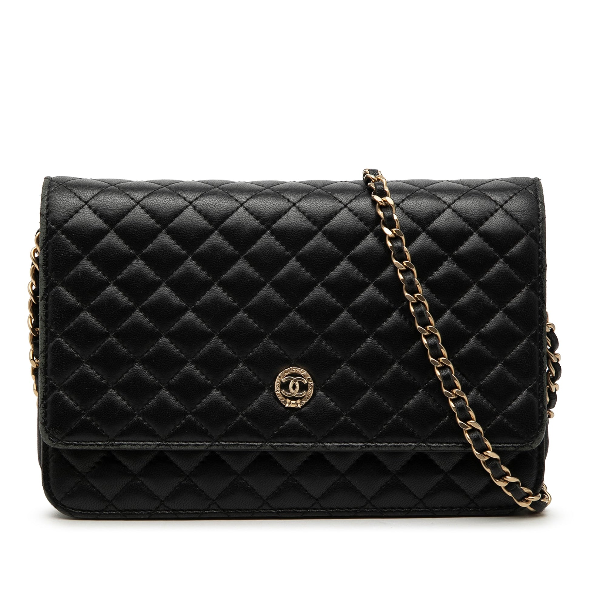 Chanel Quilted Lambskin Crest Wallet On Chain