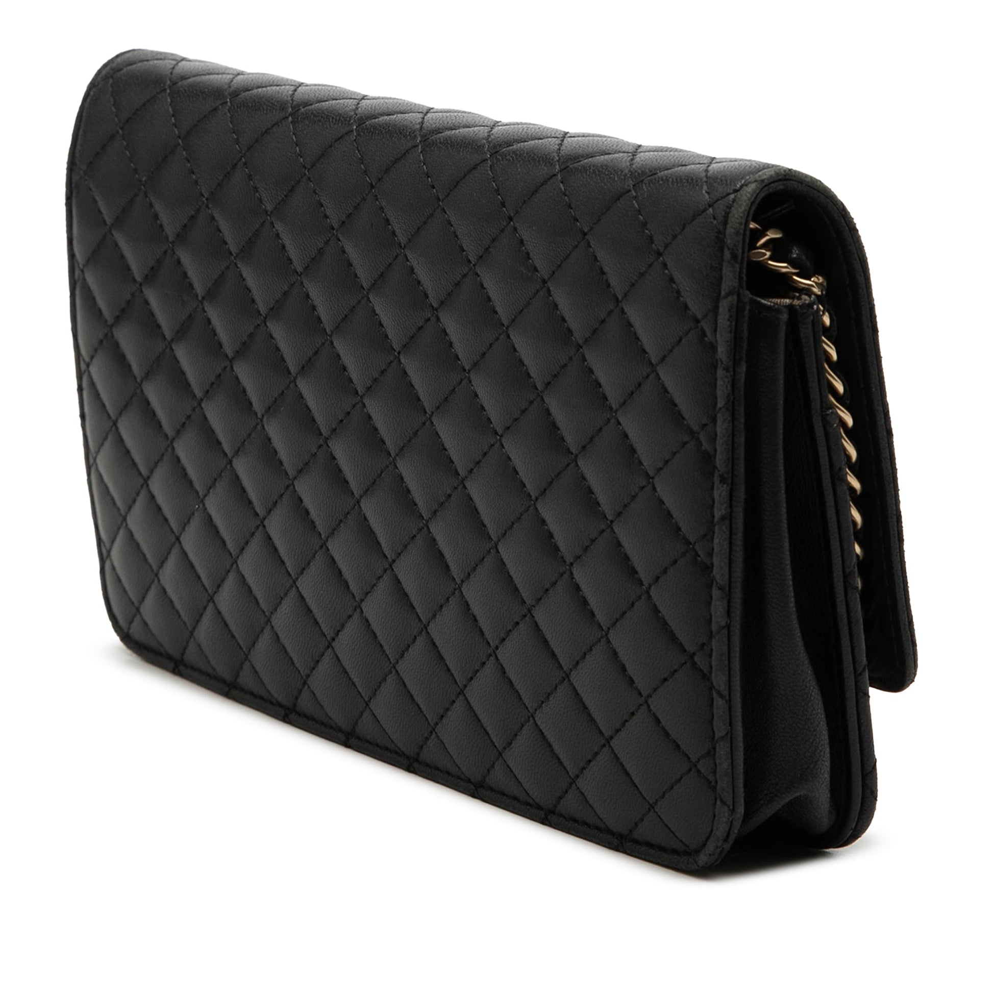 Chanel Quilted Lambskin Crest Wallet On Chain