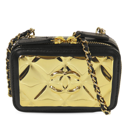 Chanel Extra Mini CC Quilted Golden Plate Vanity Crossbody